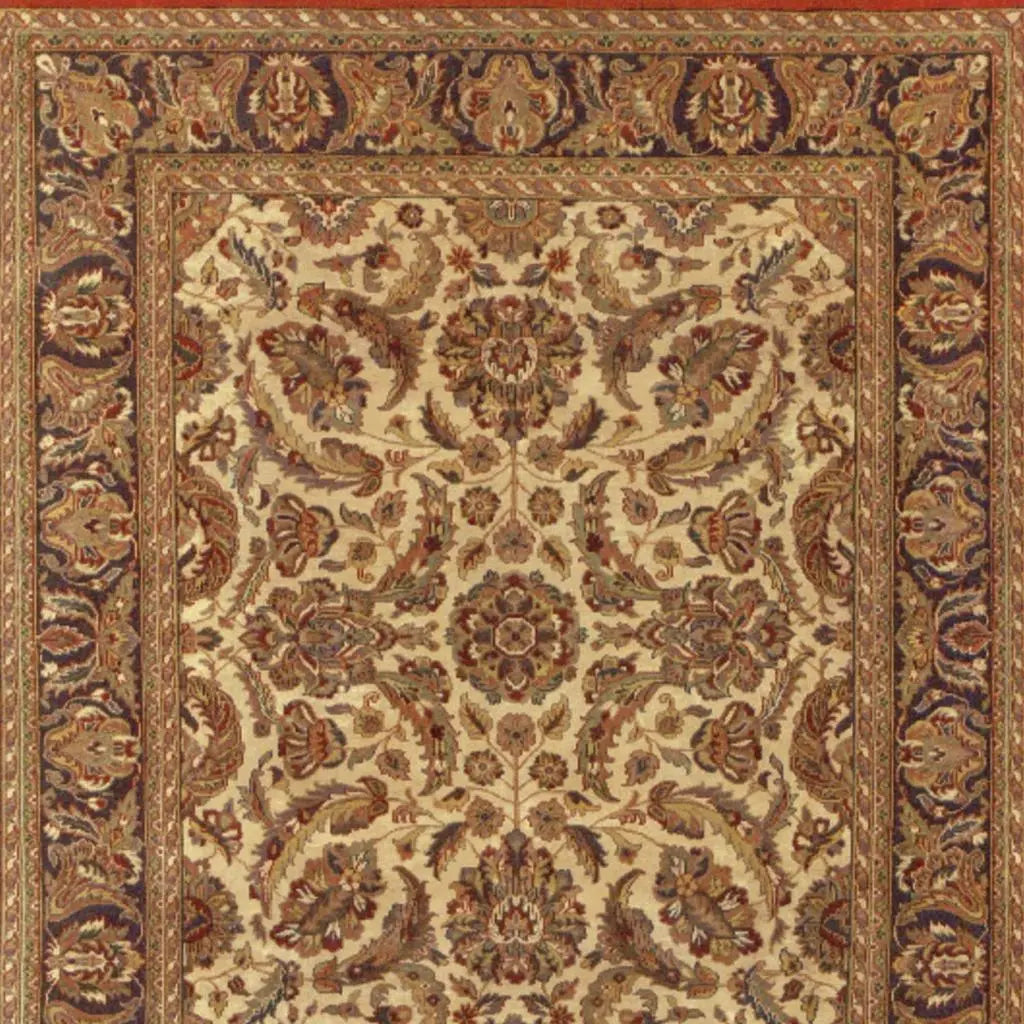 8' X 10' Brown Tan And Red Wool Oriental Hand Knotted Area Rug With Fringe Homeroots Home Decor
