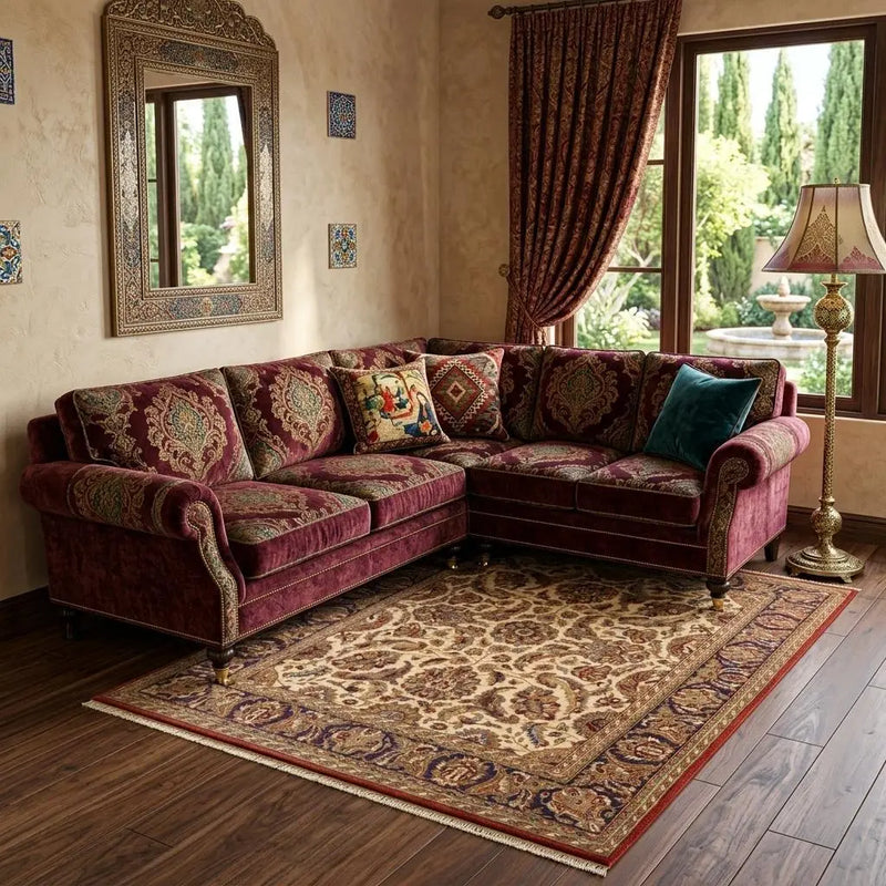 8' X 10' Brown Tan And Red Wool Oriental Hand Knotted Area Rug With Fringe Homeroots Home Decor
