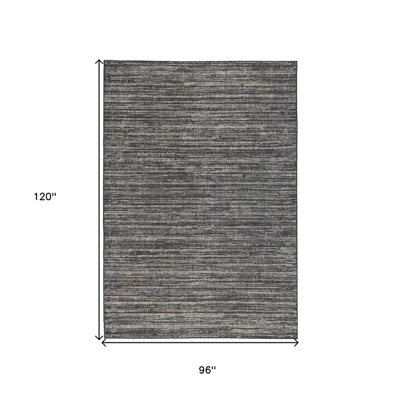 8' X 10' Brown and Ivory Striped Stain Resistant Indoor Outdoor Area Rug Homeroots Outdoor