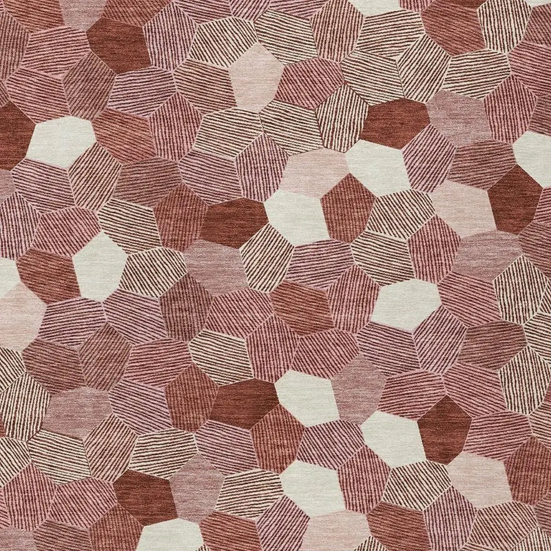 8' X 10' Burgundy And Ivory Geometric Washable Indoor Outdoor Area Rug Homeroots Outdoor
