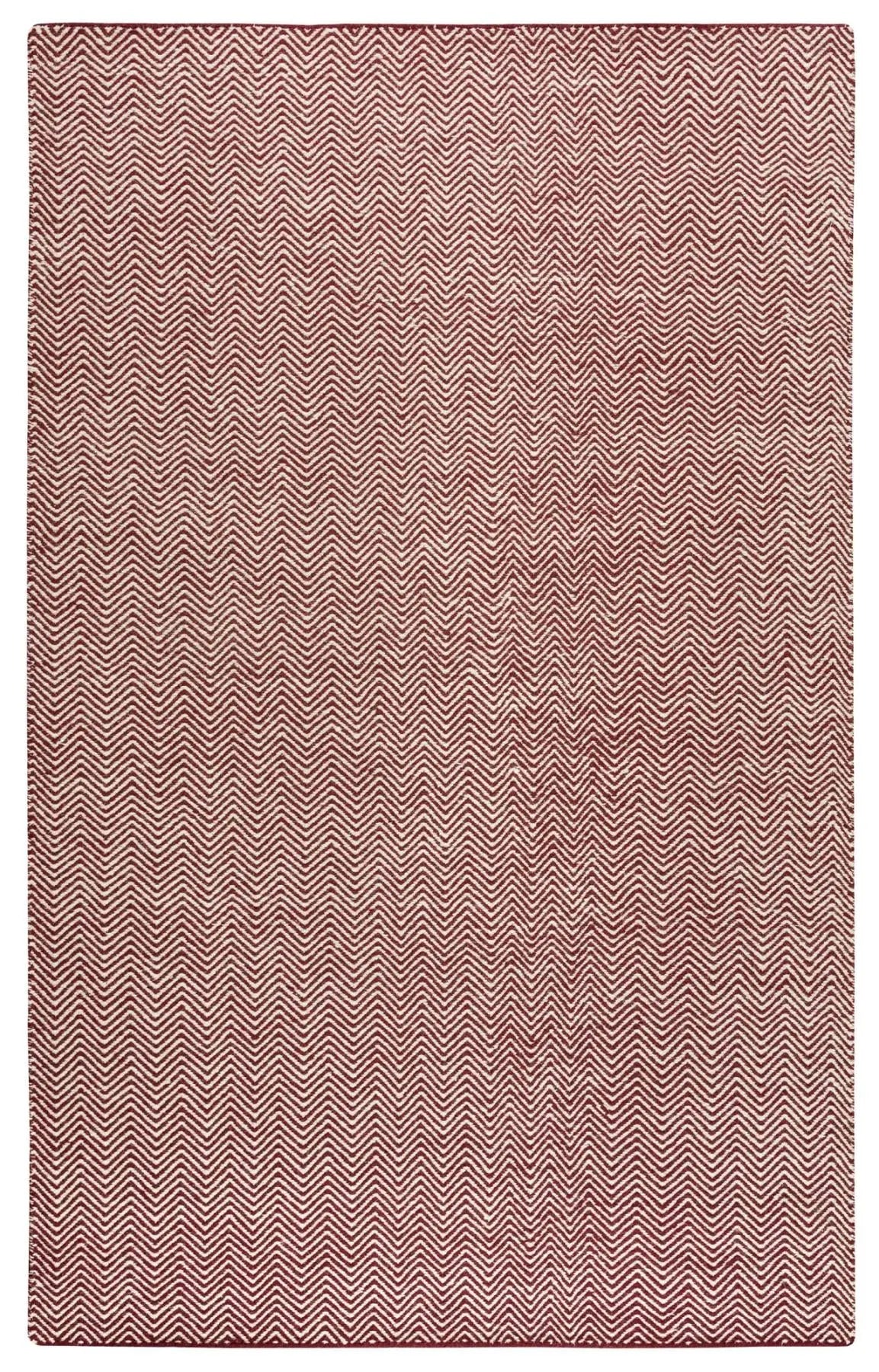 8' X 10' Burgundy And Off White Wool Chevron Hand Woven Area Rug Homeroots Home Decor