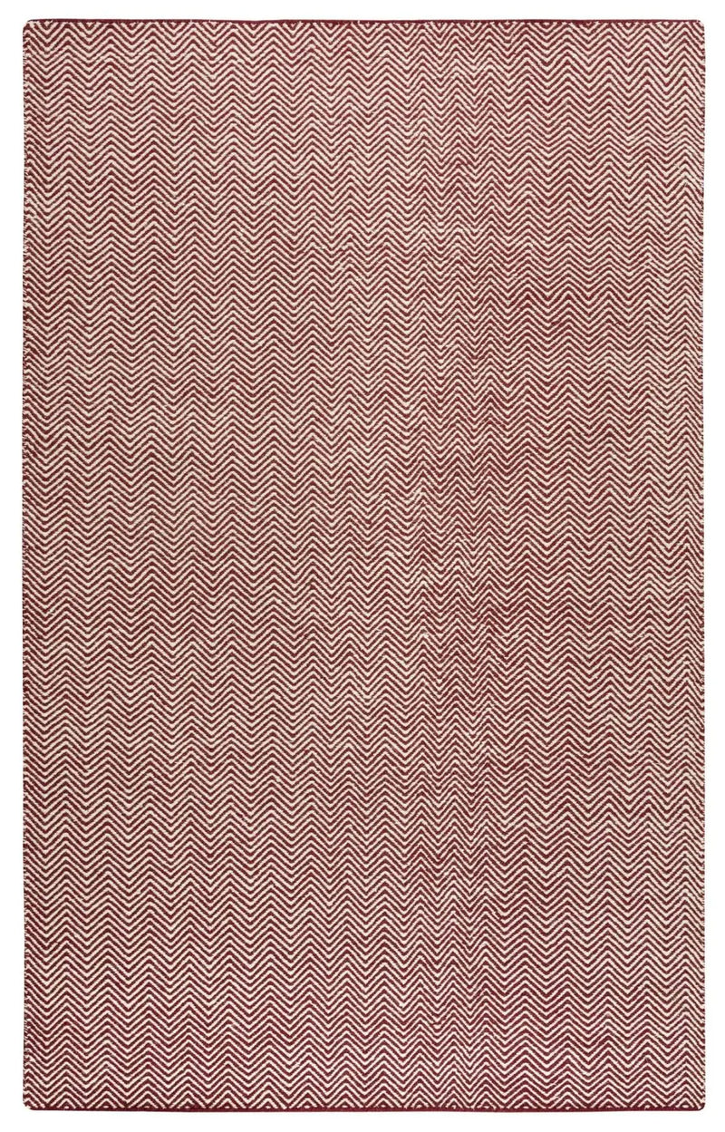 8' X 10' Burgundy And Off White Wool Chevron Hand Woven Area Rug Homeroots Home Decor