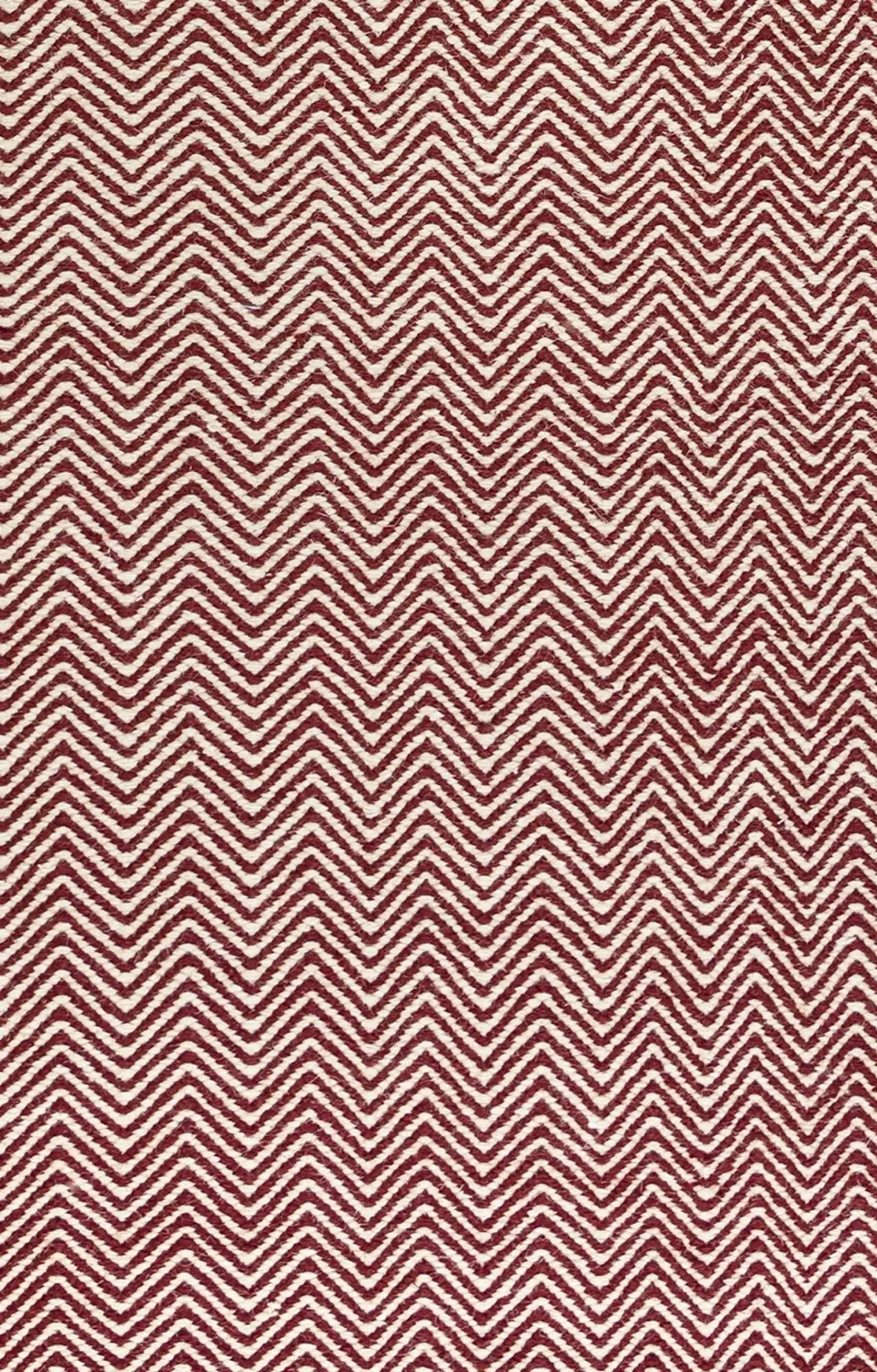 8' X 10' Burgundy And Off White Wool Chevron Hand Woven Area Rug Homeroots Home Decor