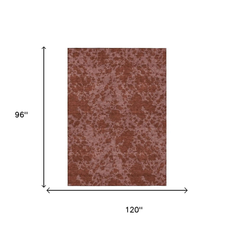 8' X 10' Burgundy And Red Abstract Washable Indoor Outdoor Area Rug Homeroots Outdoor