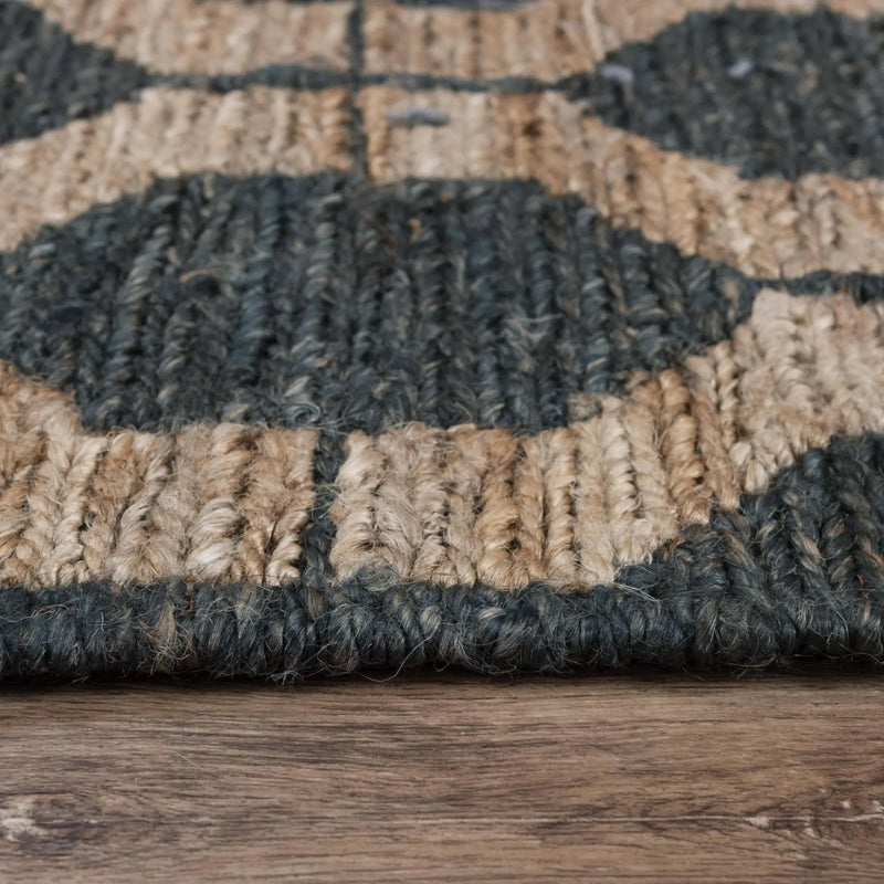 8' X 10' Charcoal And Gray Jute Trellis Hand Woven Area Rug Homeroots Home Decor