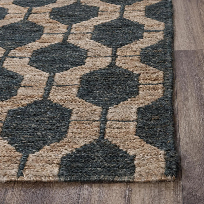 8' X 10' Charcoal And Gray Jute Trellis Hand Woven Area Rug Homeroots Home Decor