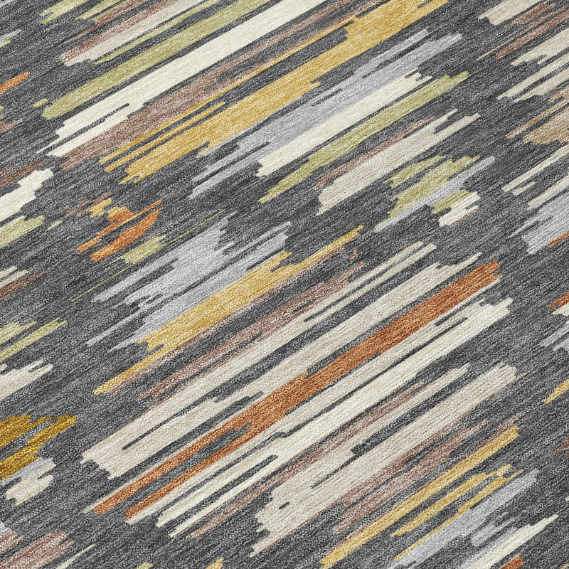 8' X 10' Charcoal And Gray Southwestern Washable Indoor Outdoor Area Rug Homeroots Outdoor