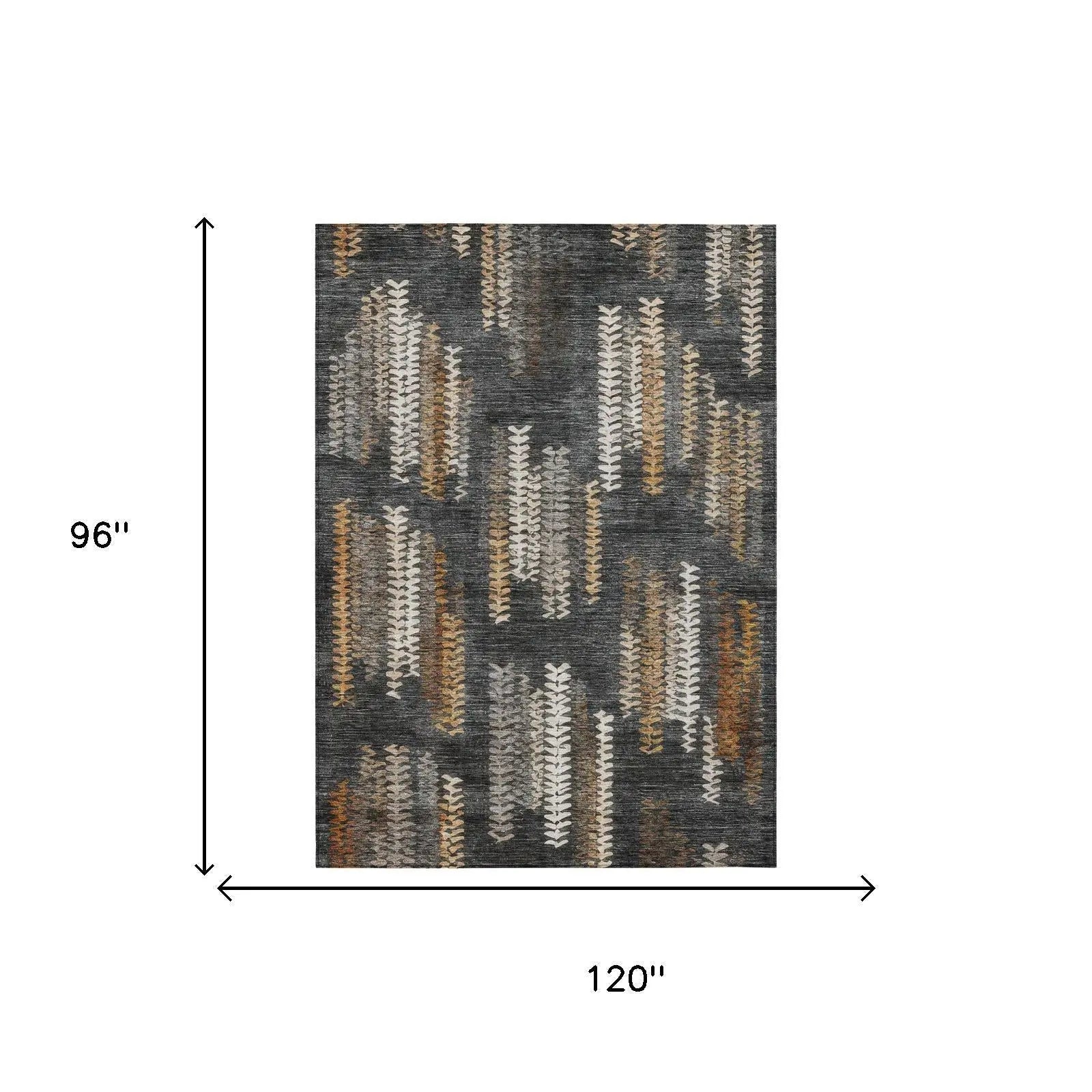 8' X 10' Charcoal And Gray Striped Washable Indoor Outdoor Area Rug Homeroots Outdoor
