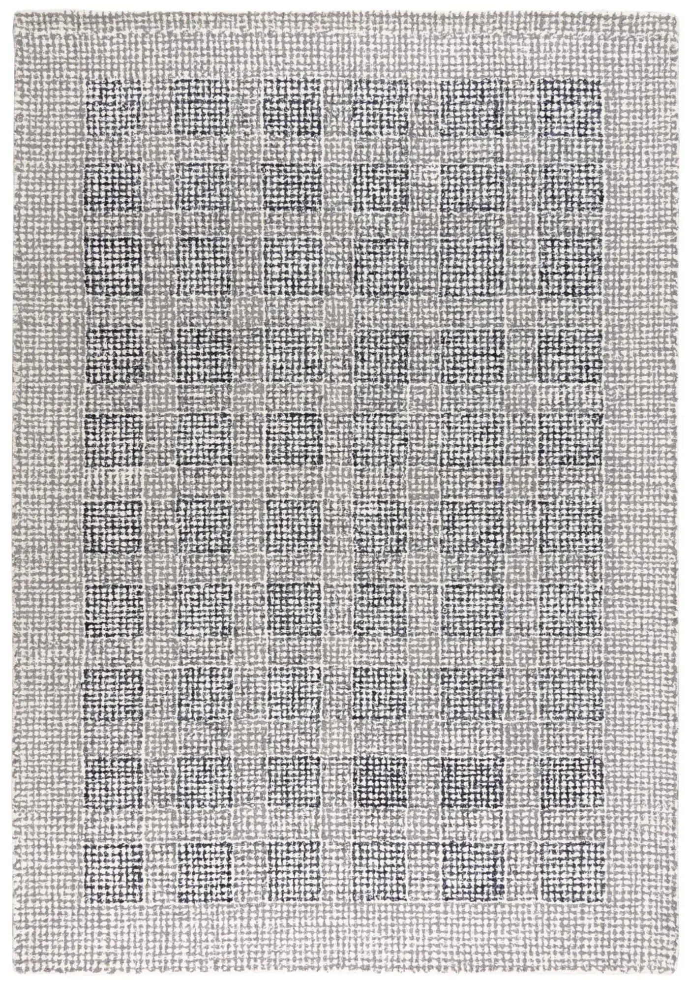 8' X 10' Charcoal And Gray Wool Checkered Hand Tufted Area Rug Homeroots Home Decor