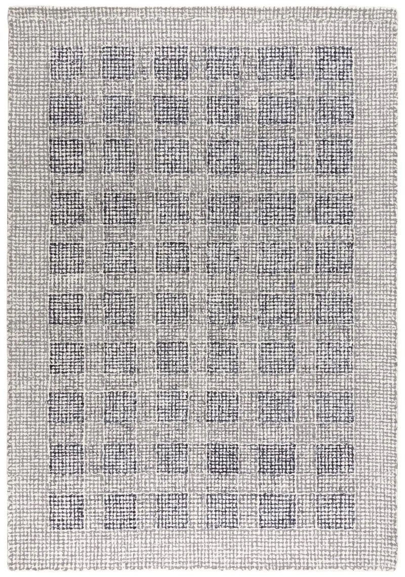8' X 10' Charcoal And Gray Wool Checkered Hand Tufted Area Rug Homeroots Home Decor