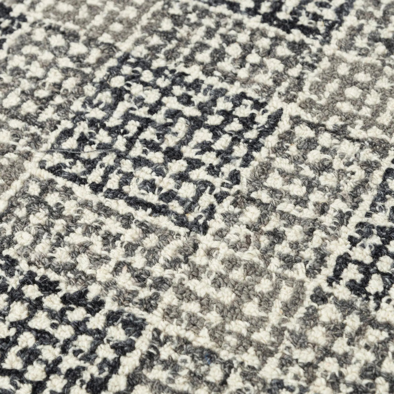 8' X 10' Charcoal And Gray Wool Checkered Hand Tufted Area Rug Homeroots Home Decor