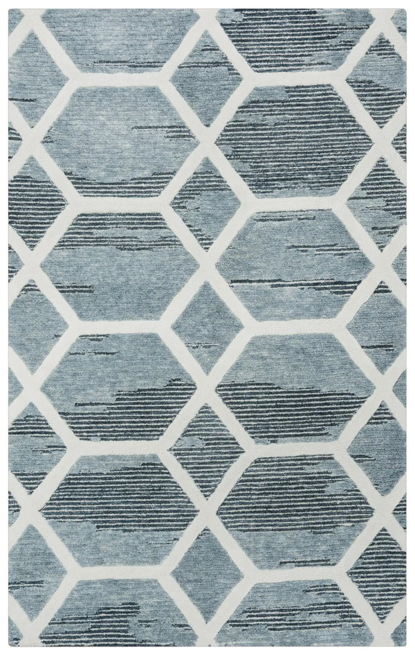 8' X 10' Charcoal And Ivory Geometric Hand Tufted Area Rug Homeroots Home Decor