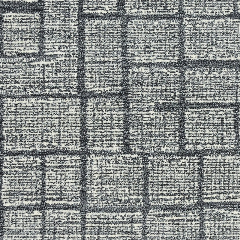 8' X 10' Charcoal And Ivory Wool Geometric Hand Tufted Area Rug Homeroots Home Decor