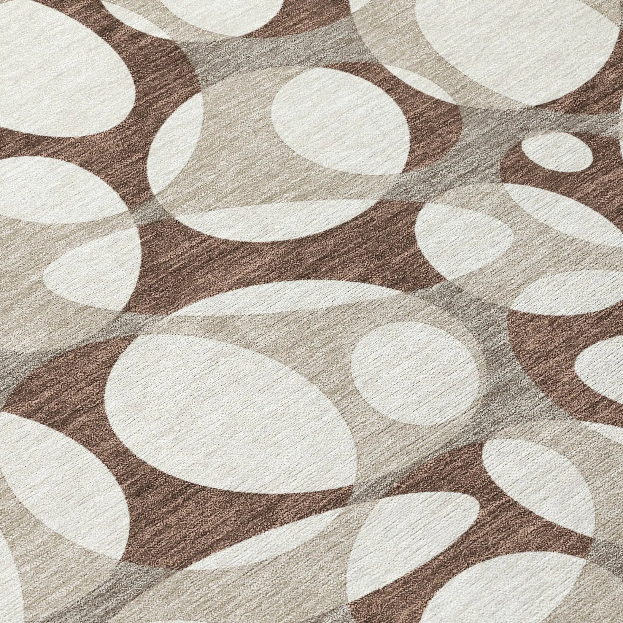 8' X 10' Chocolate And Beige Abstract Washable Indoor Outdoor Area Rug Homeroots Outdoor