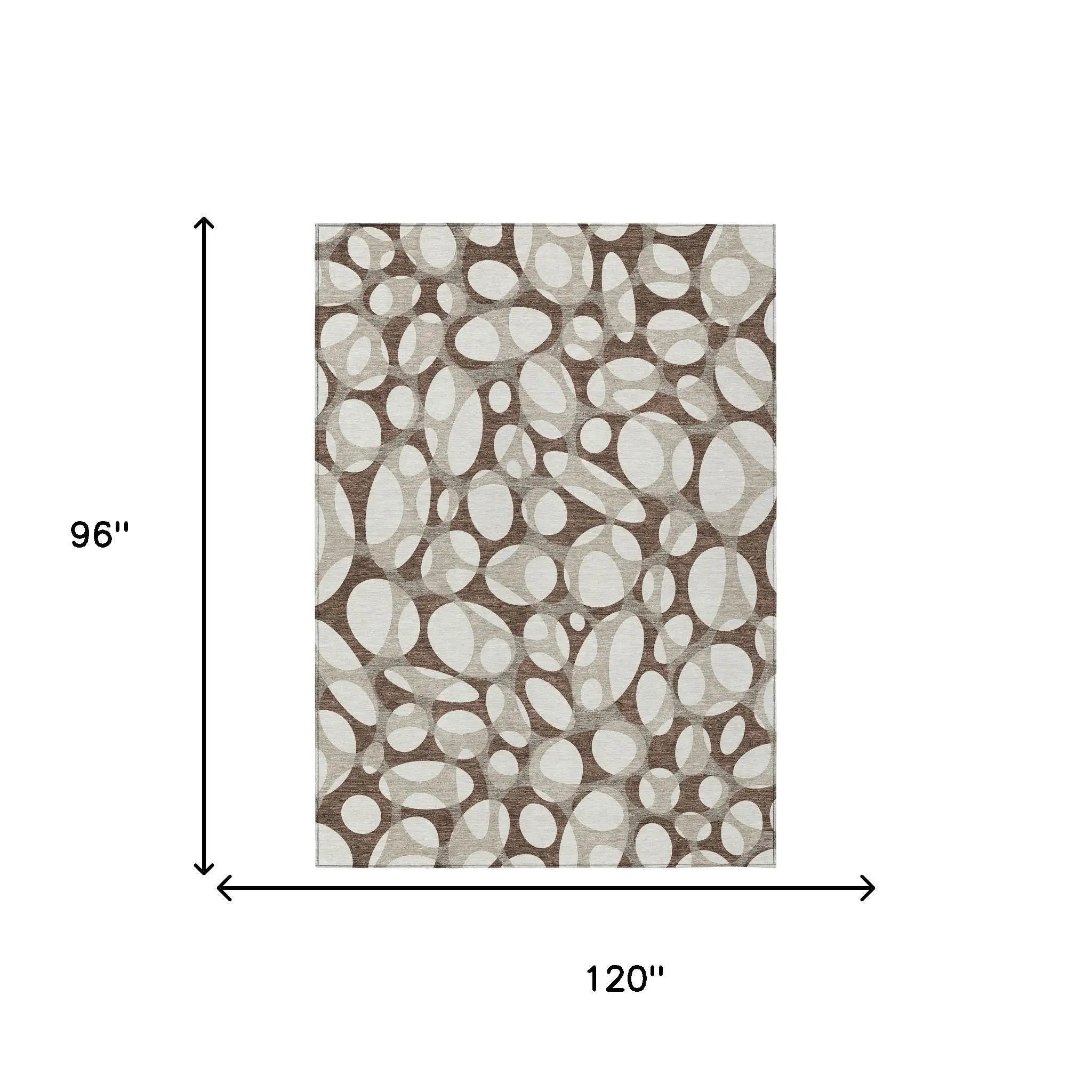 8' X 10' Chocolate And Beige Abstract Washable Indoor Outdoor Area Rug Homeroots Outdoor