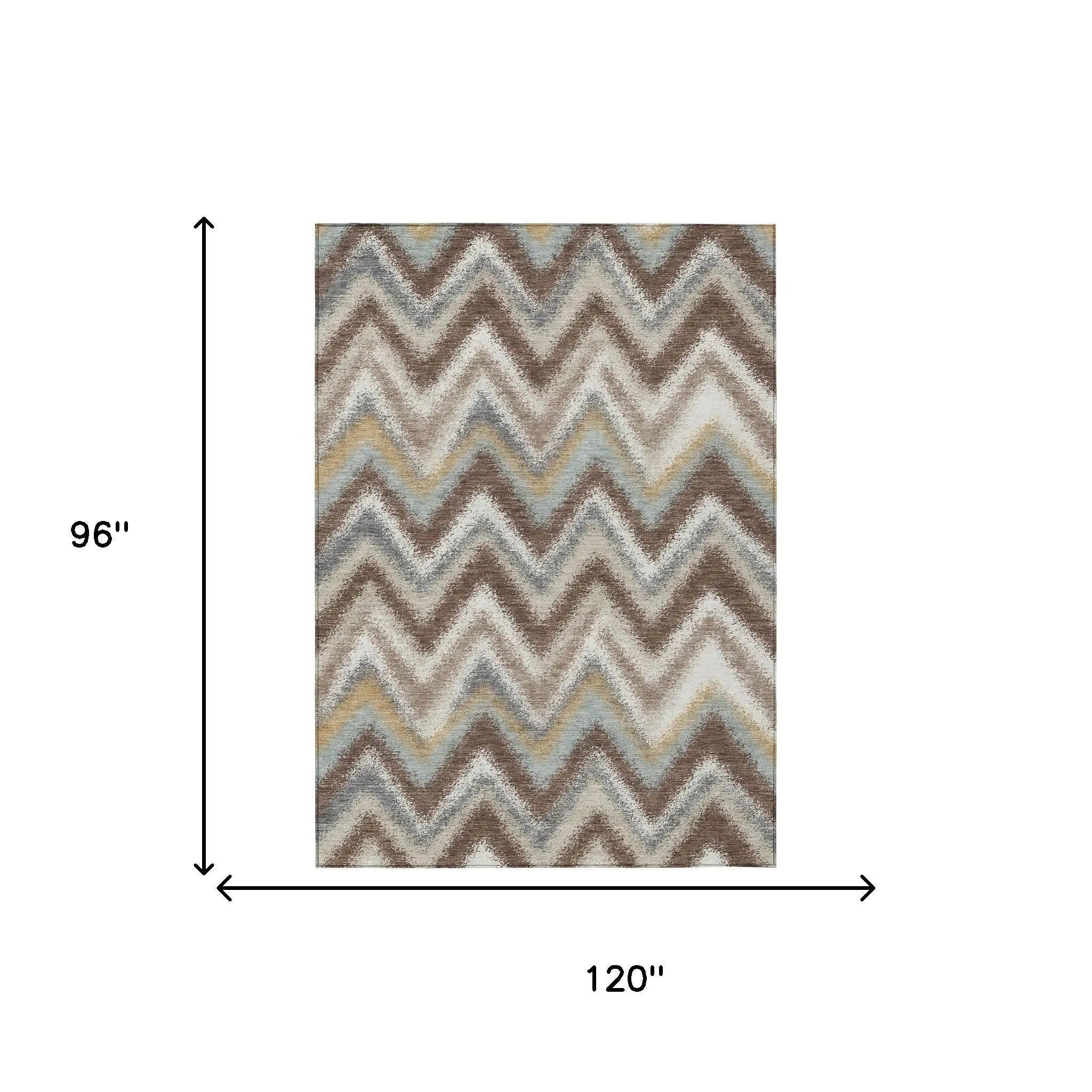 8' X 10' Chocolate And Beige Geometric Washable Indoor Outdoor Area Rug Homeroots Outdoor