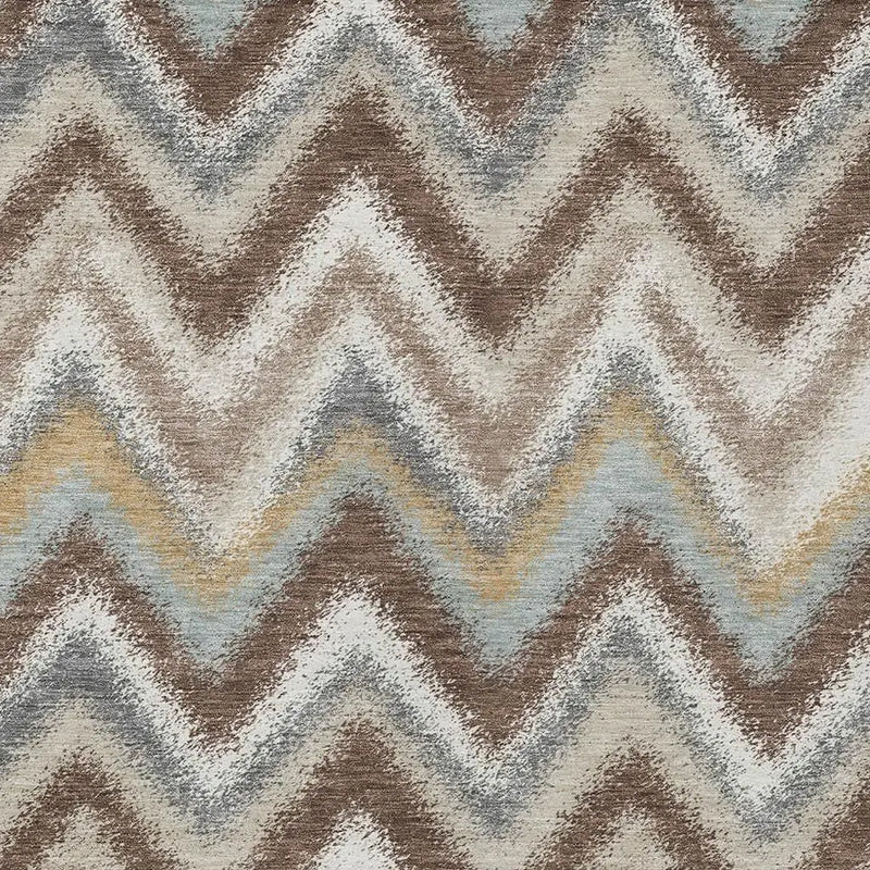 8' X 10' Chocolate And Beige Geometric Washable Indoor Outdoor Area Rug Homeroots Outdoor