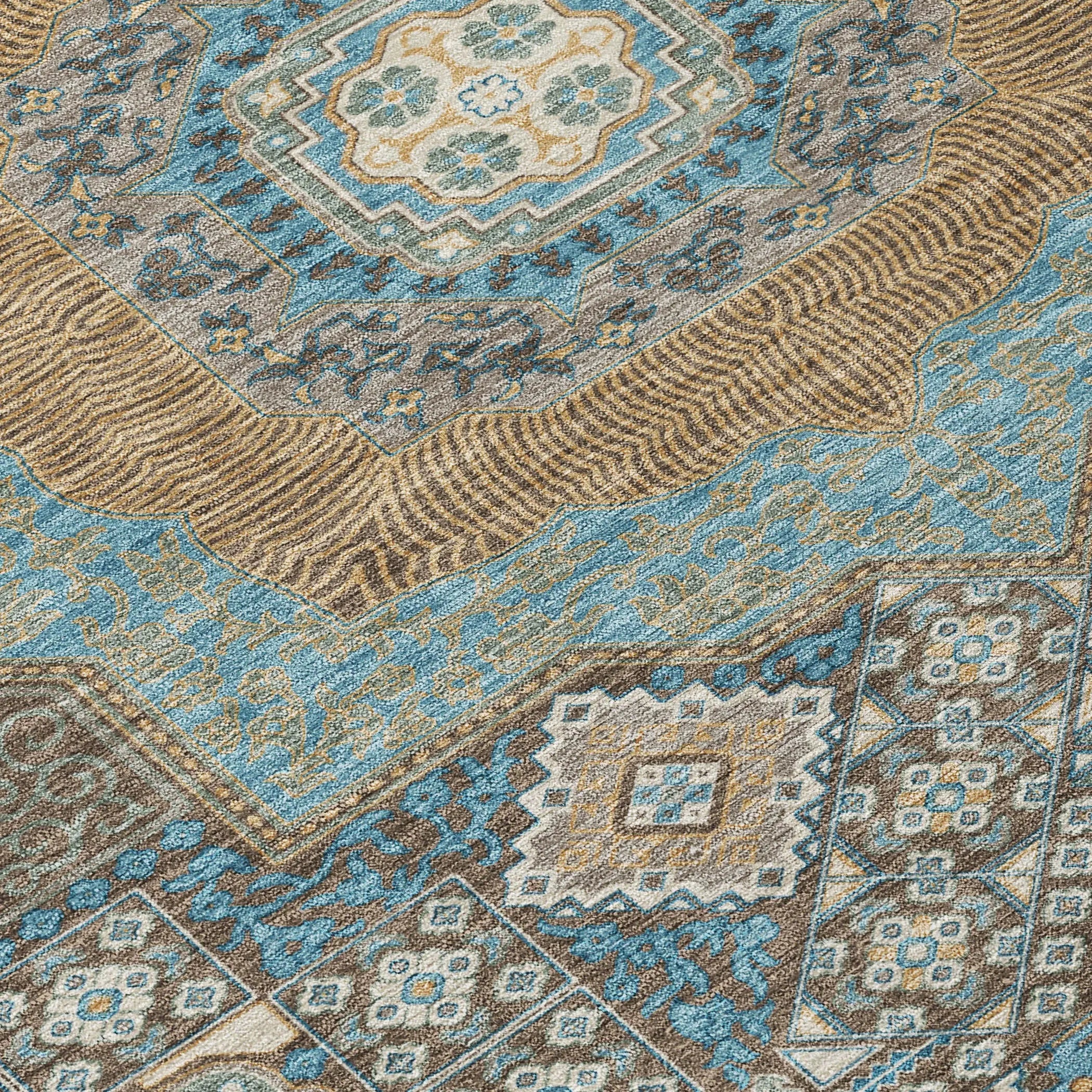 8' X 10' Chocolate And Beige Oriental Washable Indoor Outdoor Area Rug Homeroots Outdoor
