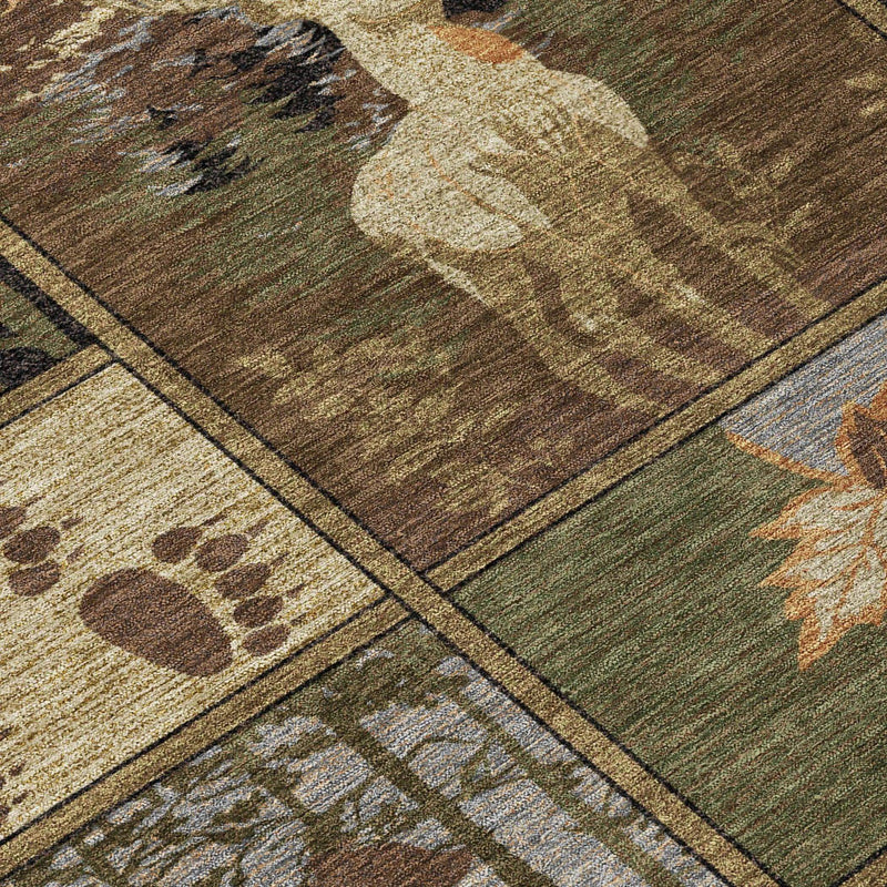 8' X 10' Chocolate And Black Bear Washable Indoor Outdoor Area Rug Homeroots Outdoor