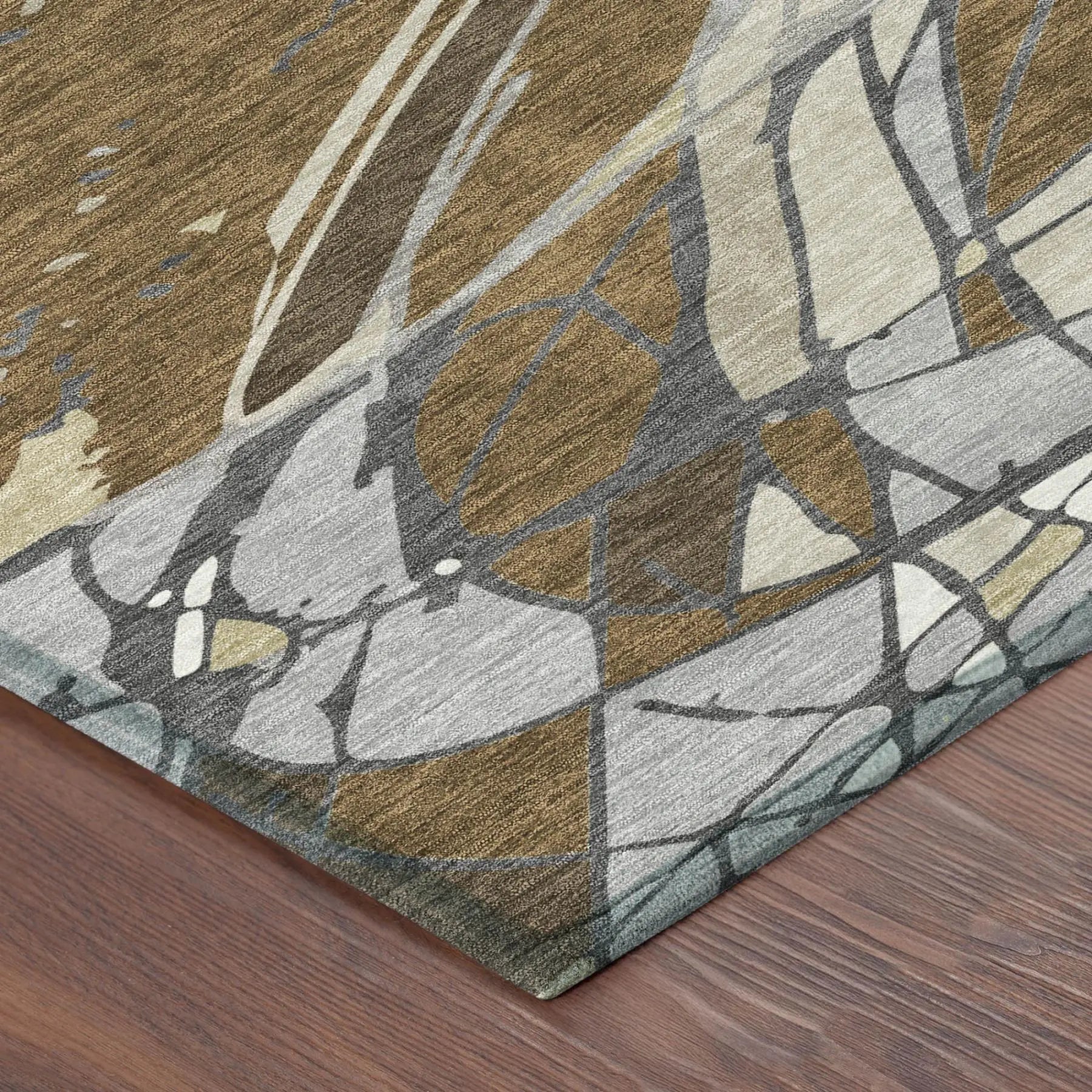 8' X 10' Chocolate And Brown Abstract Washable Indoor Outdoor Area Rug Homeroots Outdoor