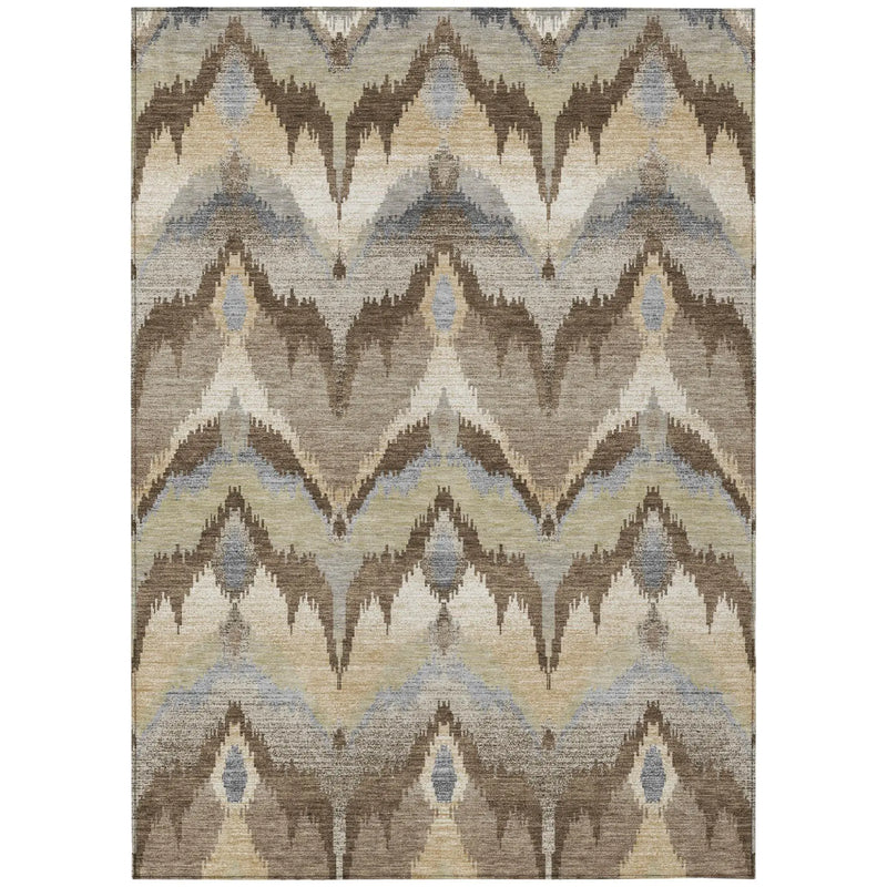 8' X 10' Chocolate And Brown Abstract Washable Indoor Outdoor Area Rug Homeroots Outdoor