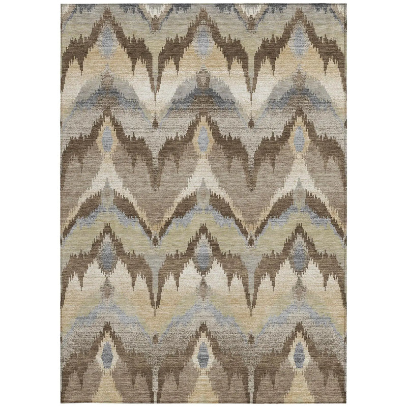 8' X 10' Chocolate And Brown Abstract Washable Indoor Outdoor Area Rug Homeroots Outdoor