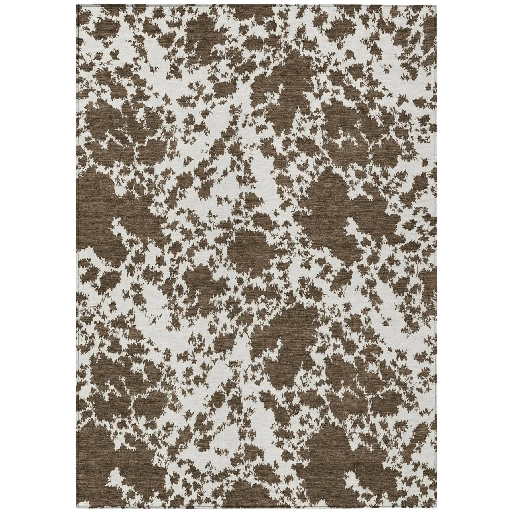 8' X 10' Chocolate And Brown Abstract Washable Indoor Outdoor Area Rug Homeroots Outdoor