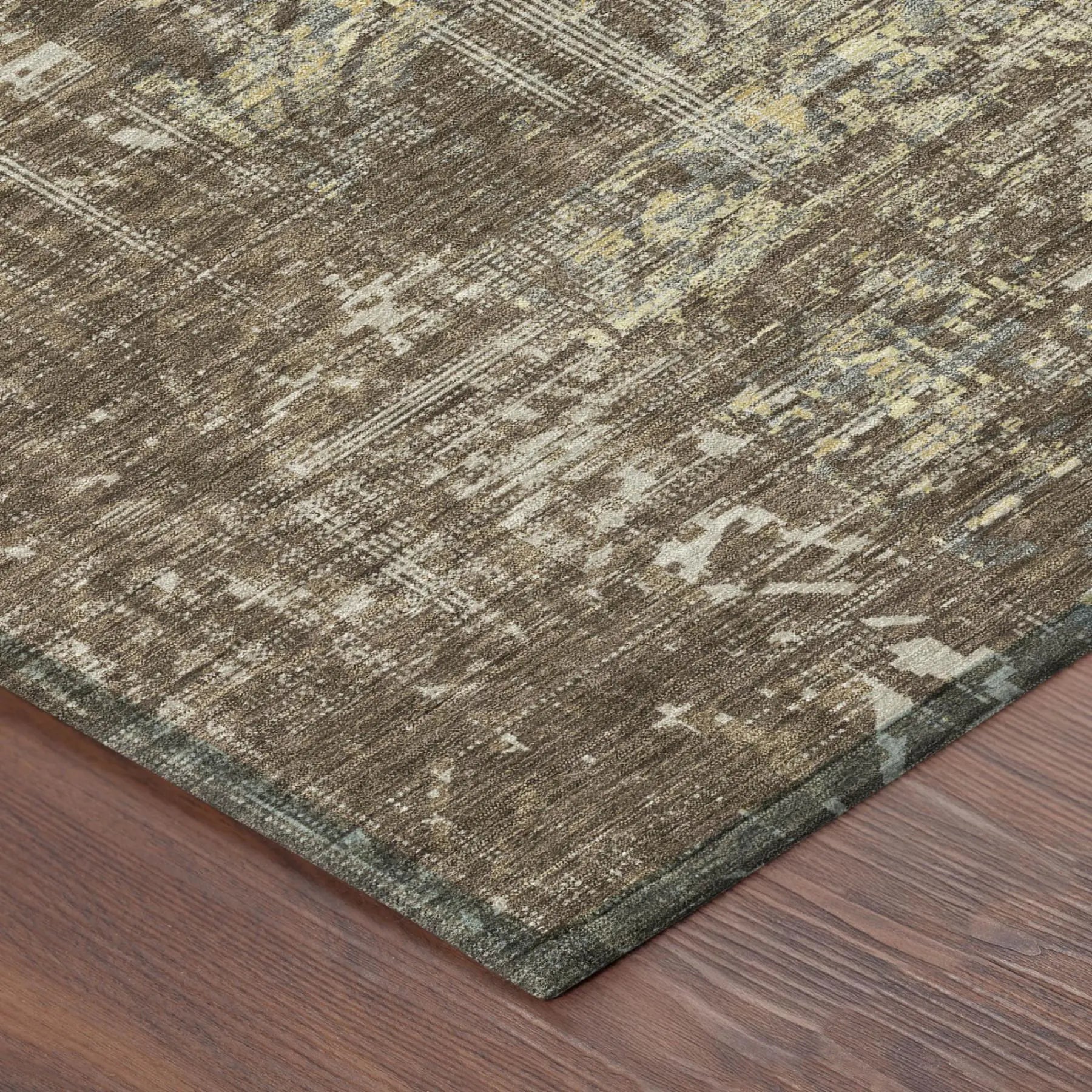 8' X 10' Chocolate And Brown Abstract Washable Indoor Outdoor Area Rug Homeroots Outdoor