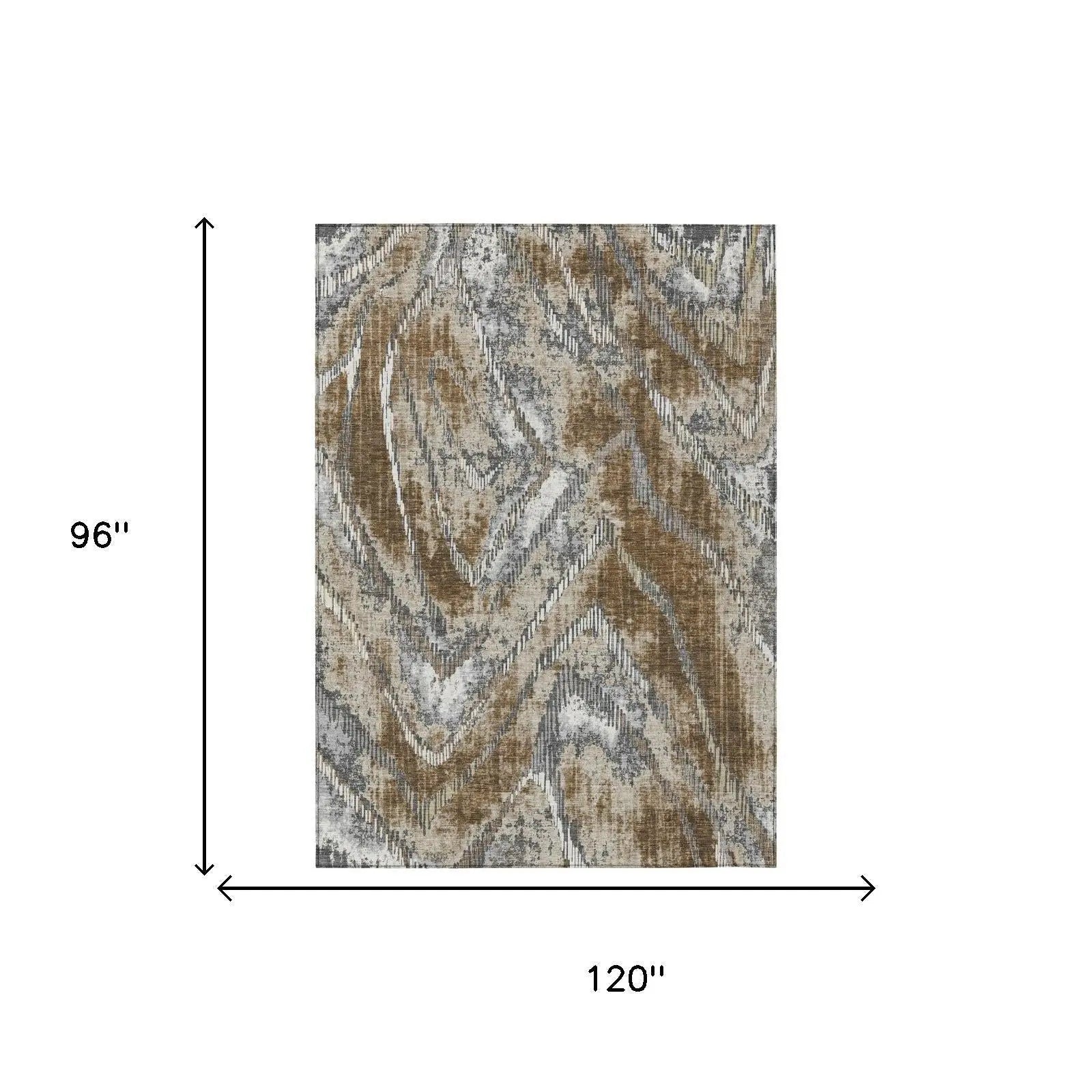 8' X 10' Chocolate And Brown Abstract Washable Indoor Outdoor Area Rug Homeroots Outdoor
