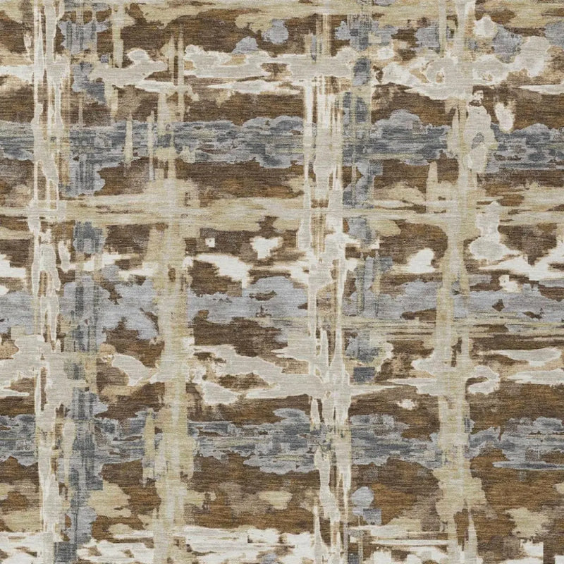 8' X 10' Chocolate And Brown Abstract Washable Indoor Outdoor Area Rug Homeroots Outdoor