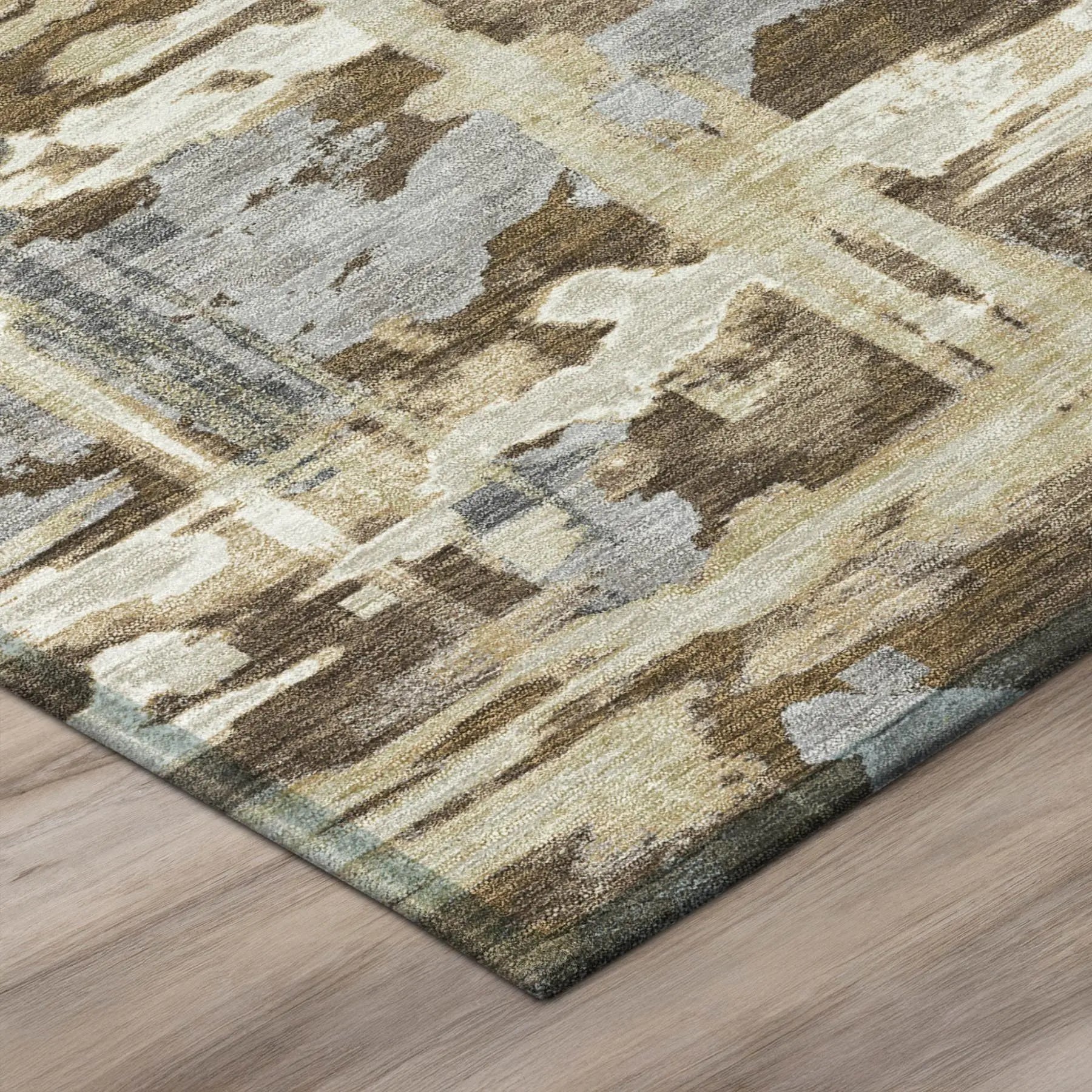 8' X 10' Chocolate And Brown Abstract Washable Indoor Outdoor Area Rug Homeroots Outdoor