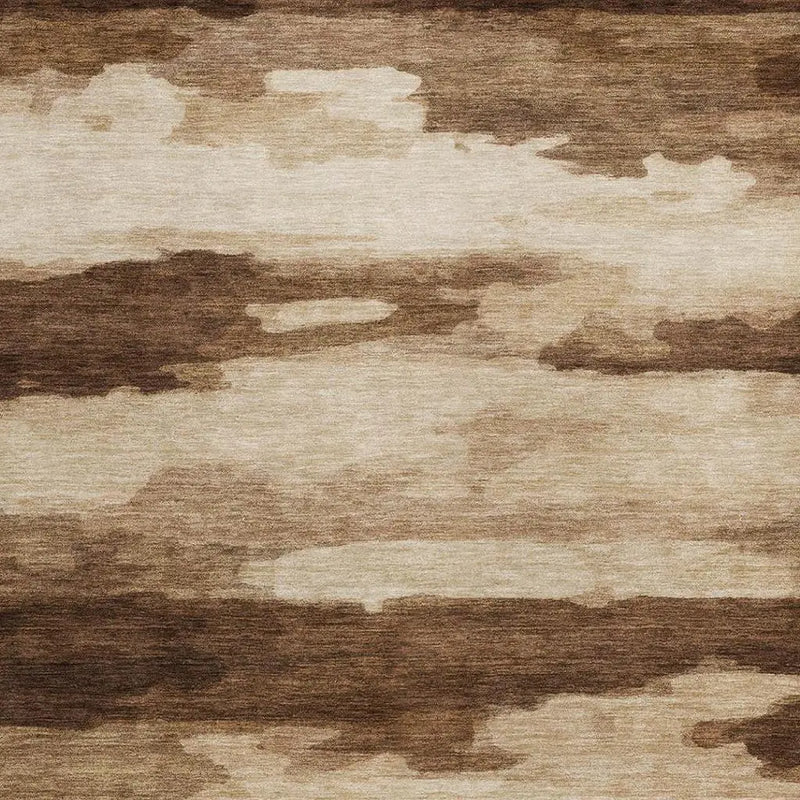 8' X 10' Chocolate And Brown Abstract Washable Indoor Outdoor Area Rug Homeroots Outdoor