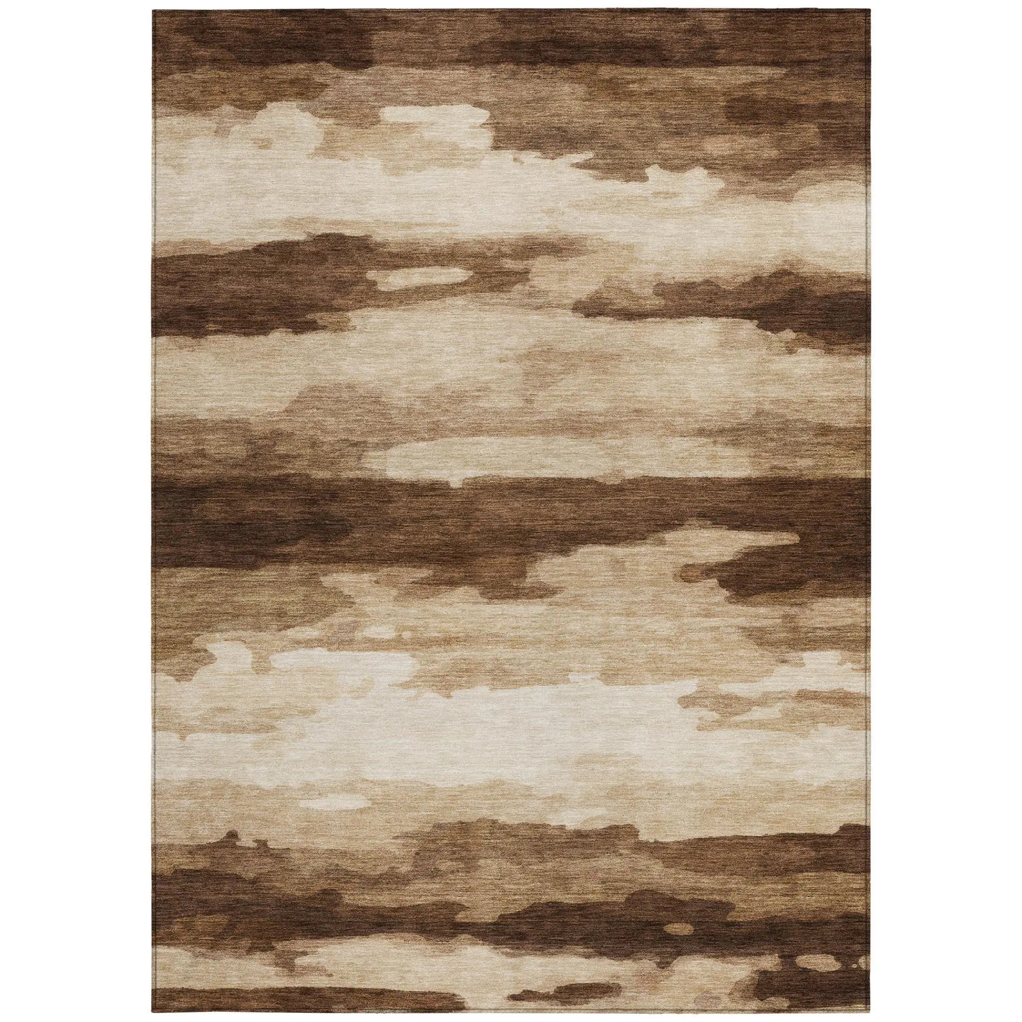 8' X 10' Chocolate And Brown Abstract Washable Indoor Outdoor Area Rug Homeroots Outdoor