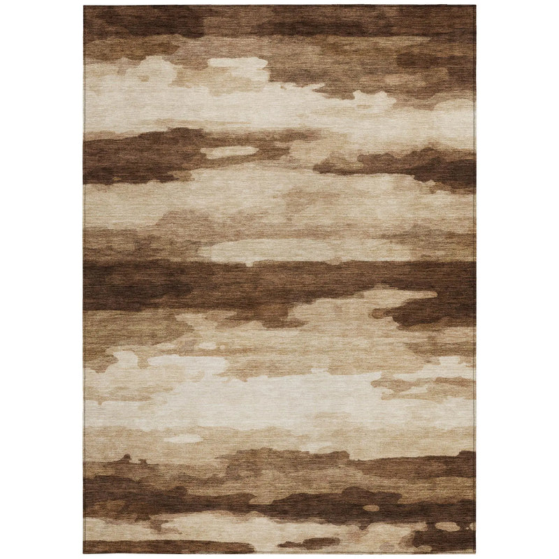 8' X 10' Chocolate And Brown Abstract Washable Indoor Outdoor Area Rug Homeroots Outdoor