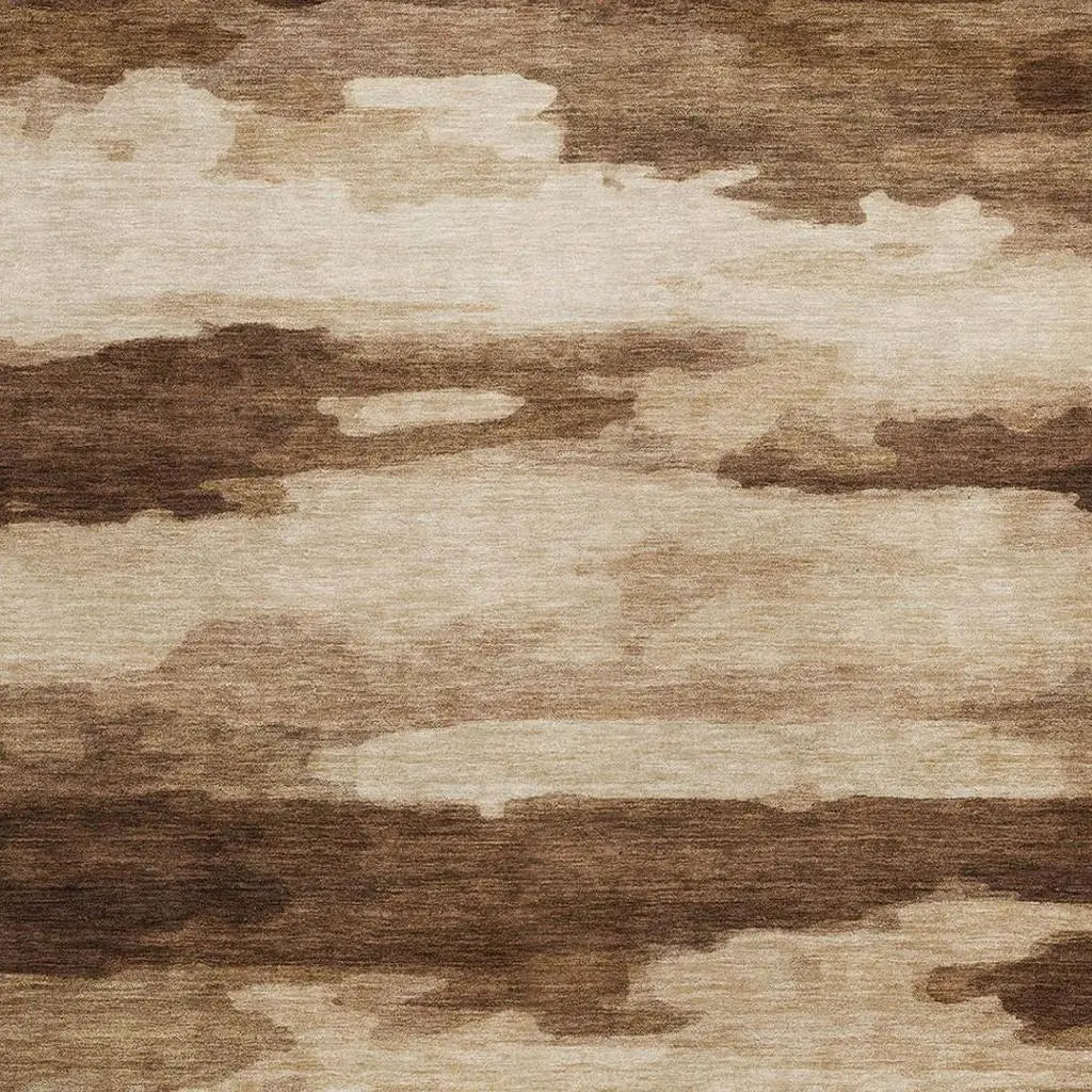 8' X 10' Chocolate And Brown Abstract Washable Indoor Outdoor Area Rug Homeroots Outdoor
