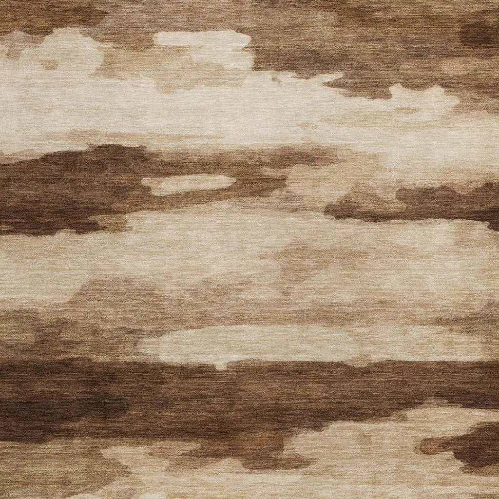 8' X 10' Chocolate And Brown Abstract Washable Indoor Outdoor Area Rug Homeroots Outdoor