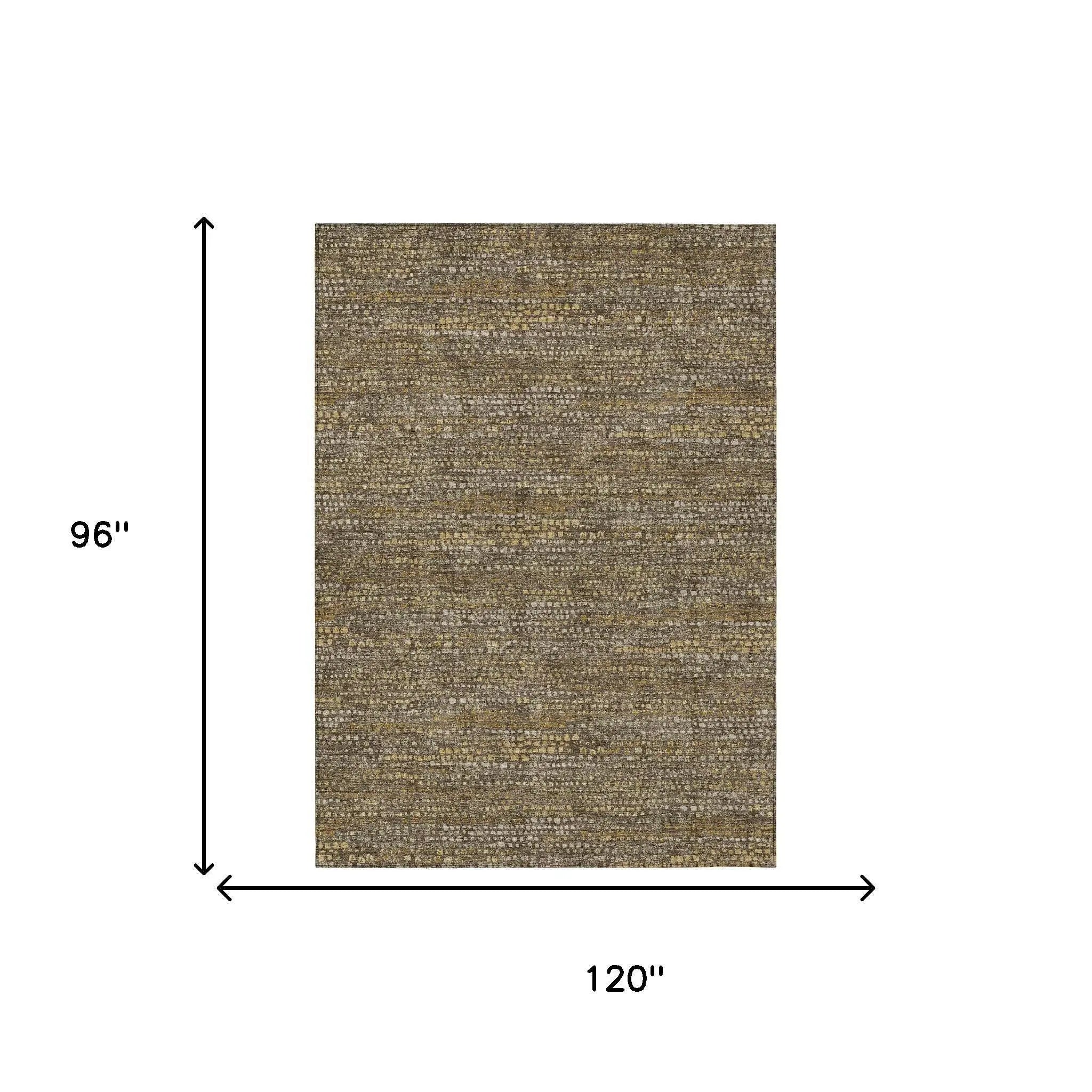8' X 10' Chocolate And Brown Abstract Washable Indoor Outdoor Area Rug Homeroots Outdoor