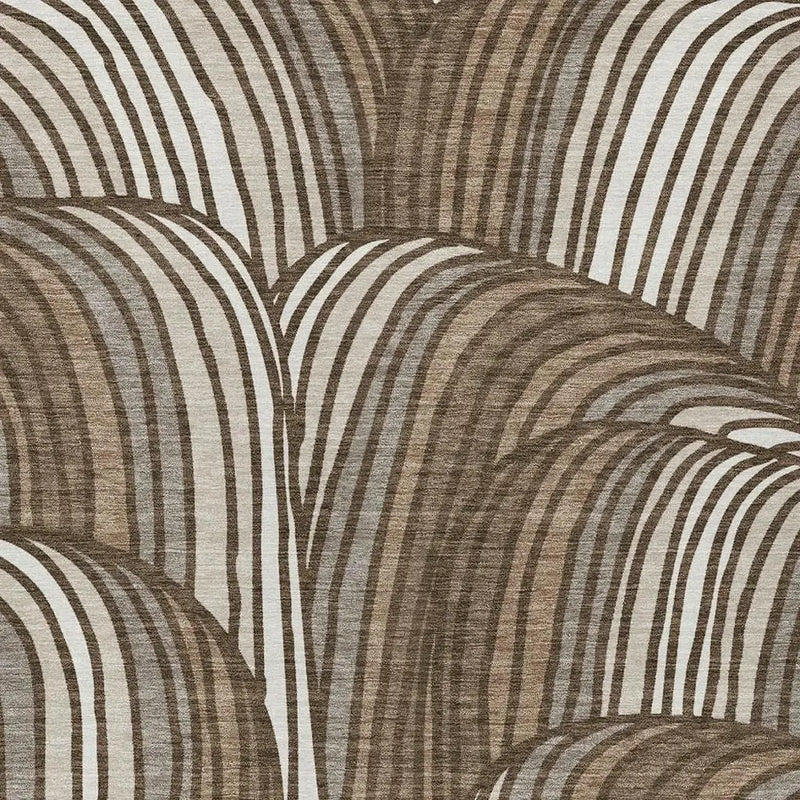 8' X 10' Chocolate And Brown Abstract Washable Indoor Outdoor Area Rug Homeroots Outdoor