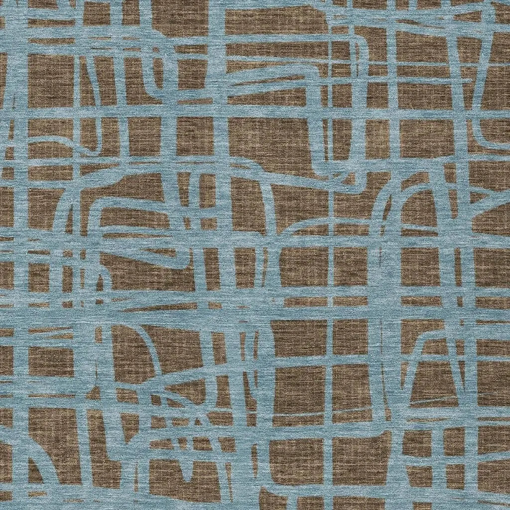 8' X 10' Chocolate And Brown Abstract Washable Indoor Outdoor Area Rug Homeroots Outdoor