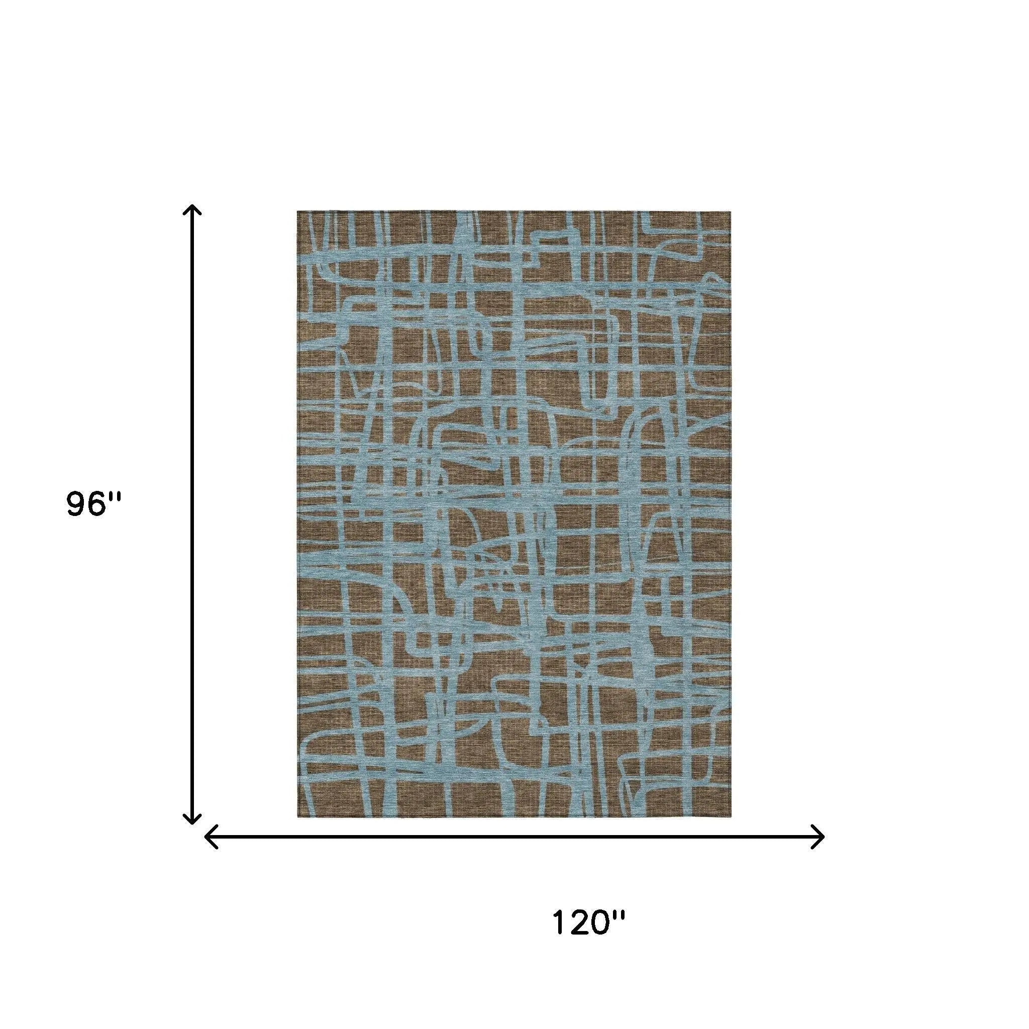 8' X 10' Chocolate And Brown Abstract Washable Indoor Outdoor Area Rug Homeroots Outdoor