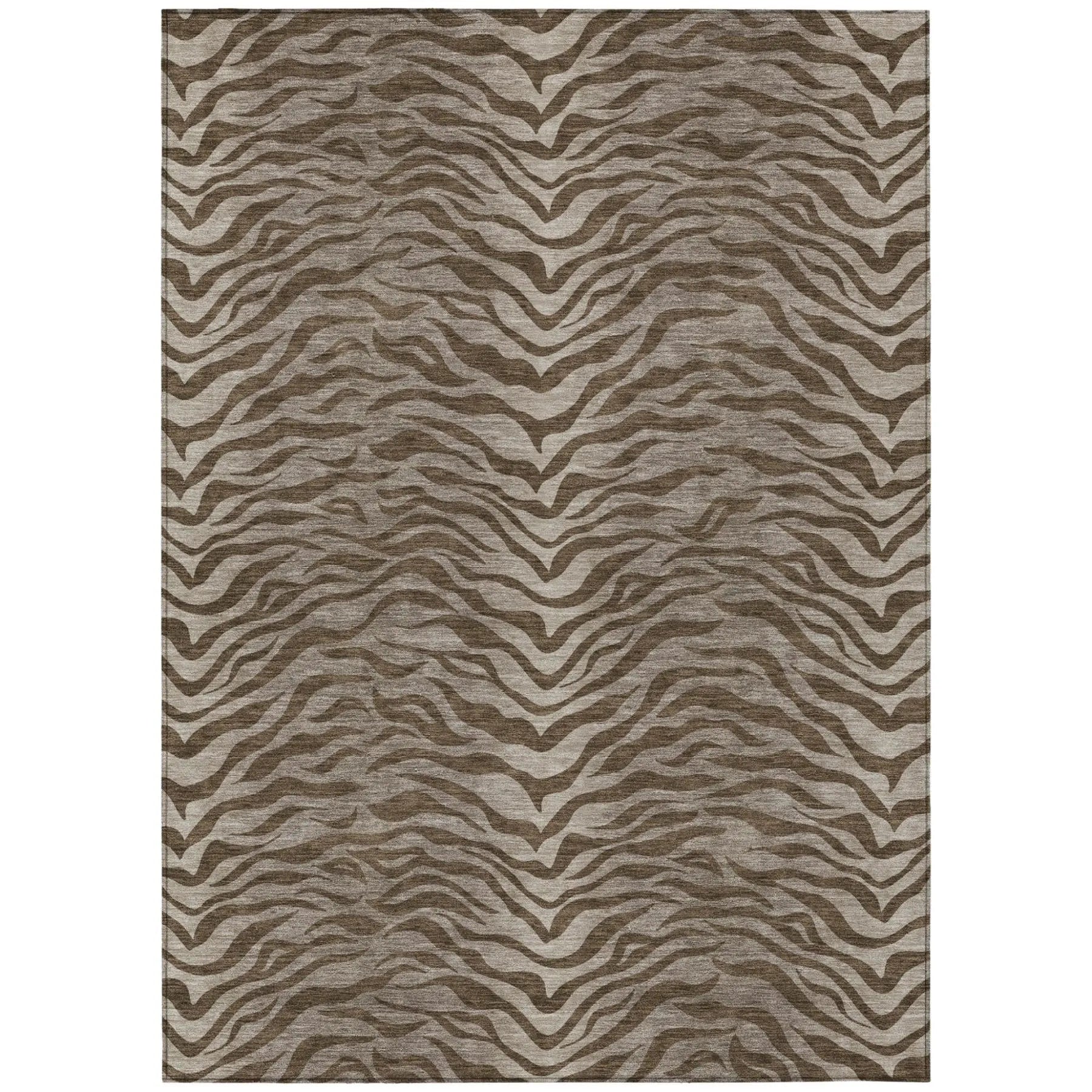 8' X 10' Chocolate And Brown Animal Print Washable Indoor Outdoor Area Rug Homeroots Outdoor