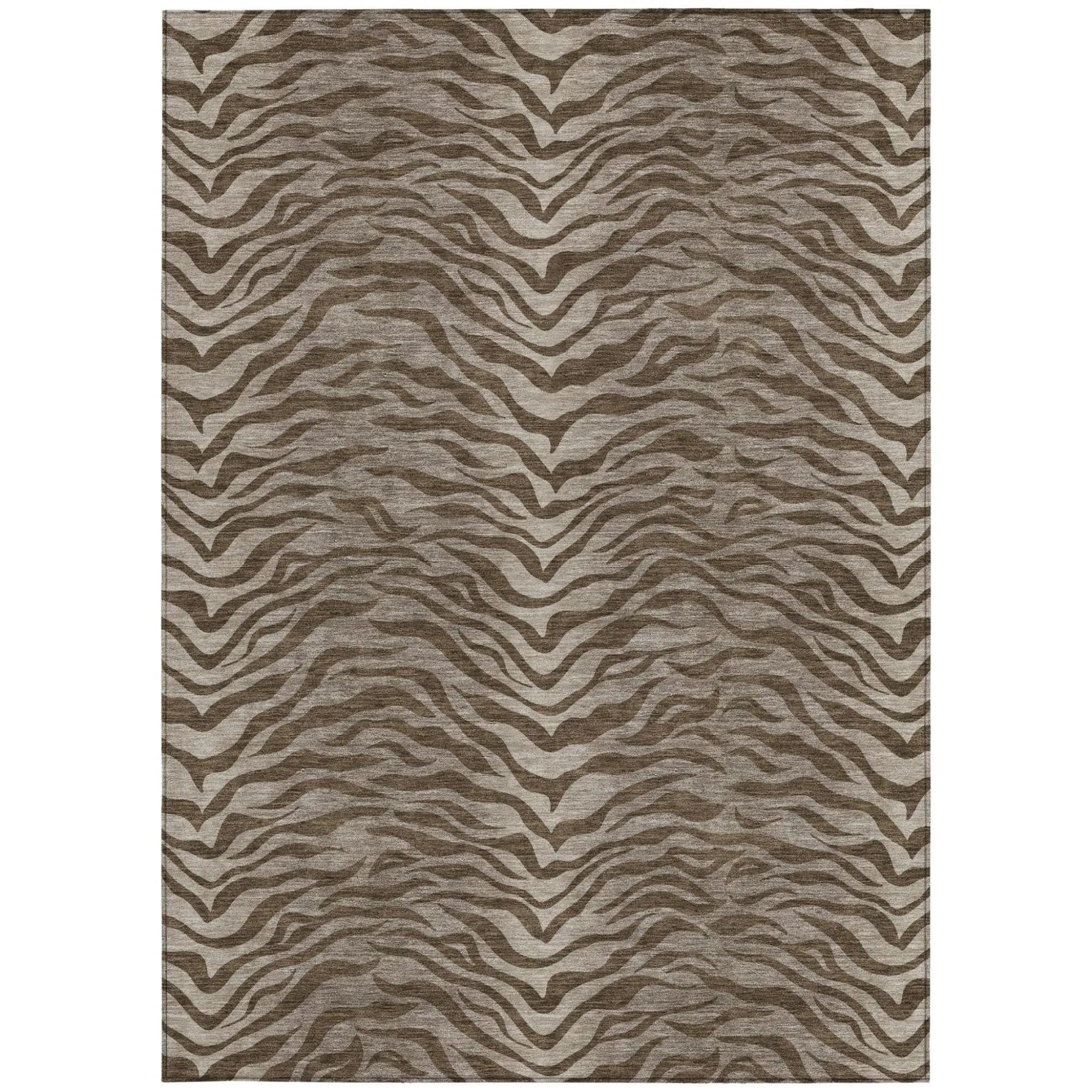 8' X 10' Chocolate And Brown Animal Print Washable Indoor Outdoor Area Rug Homeroots Outdoor