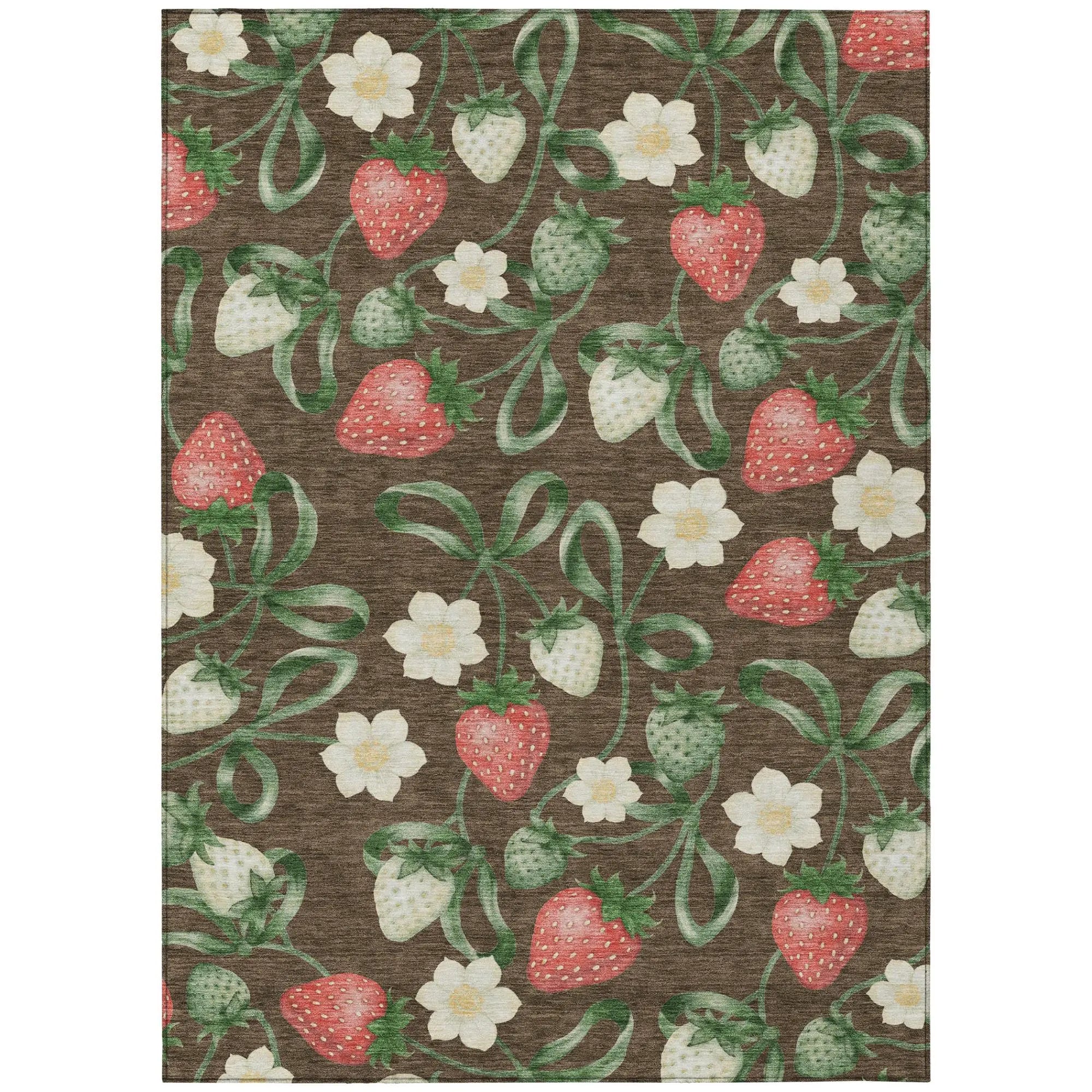 8' X 10' Chocolate And Brown Floral Washable Indoor Outdoor Area Rug Homeroots Outdoor