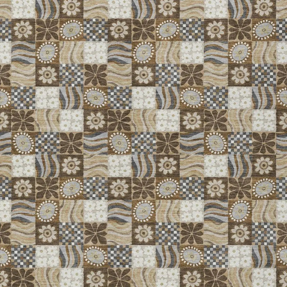 8' X 10' Chocolate And Brown Floral Washable Indoor Outdoor Area Rug Homeroots Outdoor