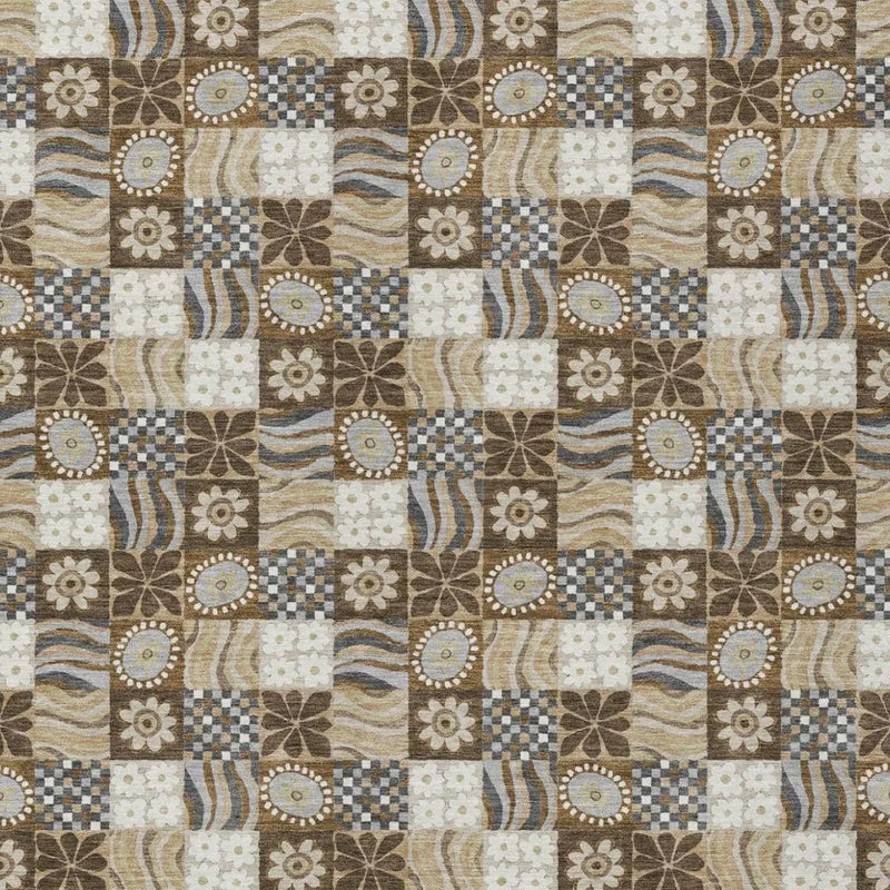 8' X 10' Chocolate And Brown Floral Washable Indoor Outdoor Area Rug Homeroots Outdoor