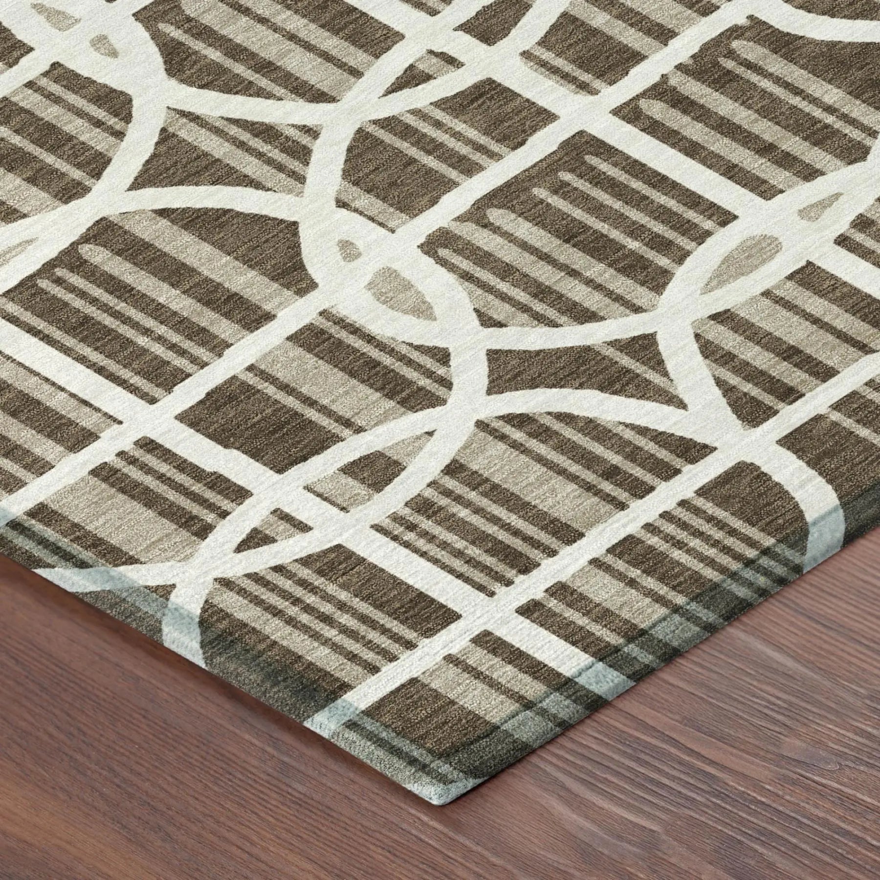 8' X 10' Chocolate And Brown Geometric Washable Indoor Outdoor Area Rug Homeroots Outdoor