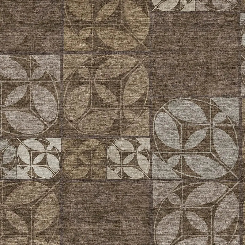 8' X 10' Chocolate And Brown Geometric Washable Indoor Outdoor Area Rug Homeroots Outdoor