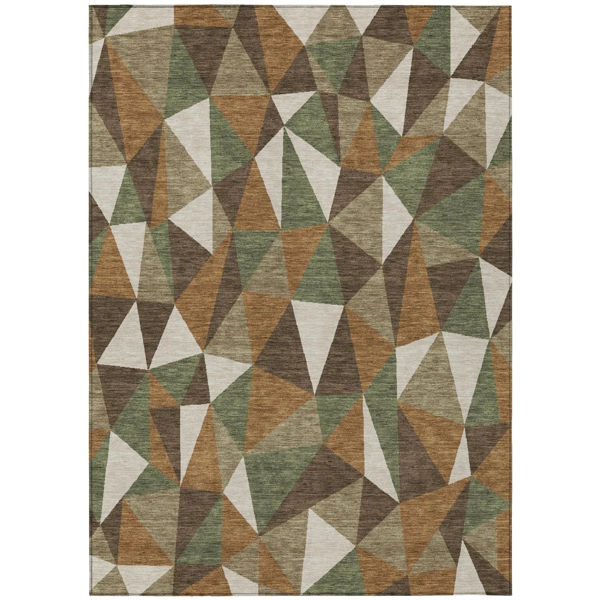 8' X 10' Chocolate And Brown Geometric Washable Indoor Outdoor Area Rug Homeroots Outdoor