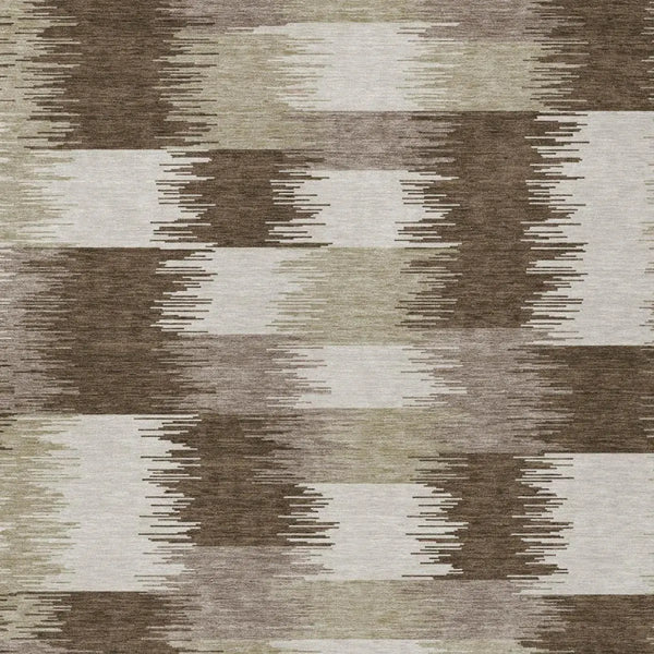 8' X 10' Chocolate And Brown Geometric Washable Indoor Outdoor Area Rug Homeroots Outdoor