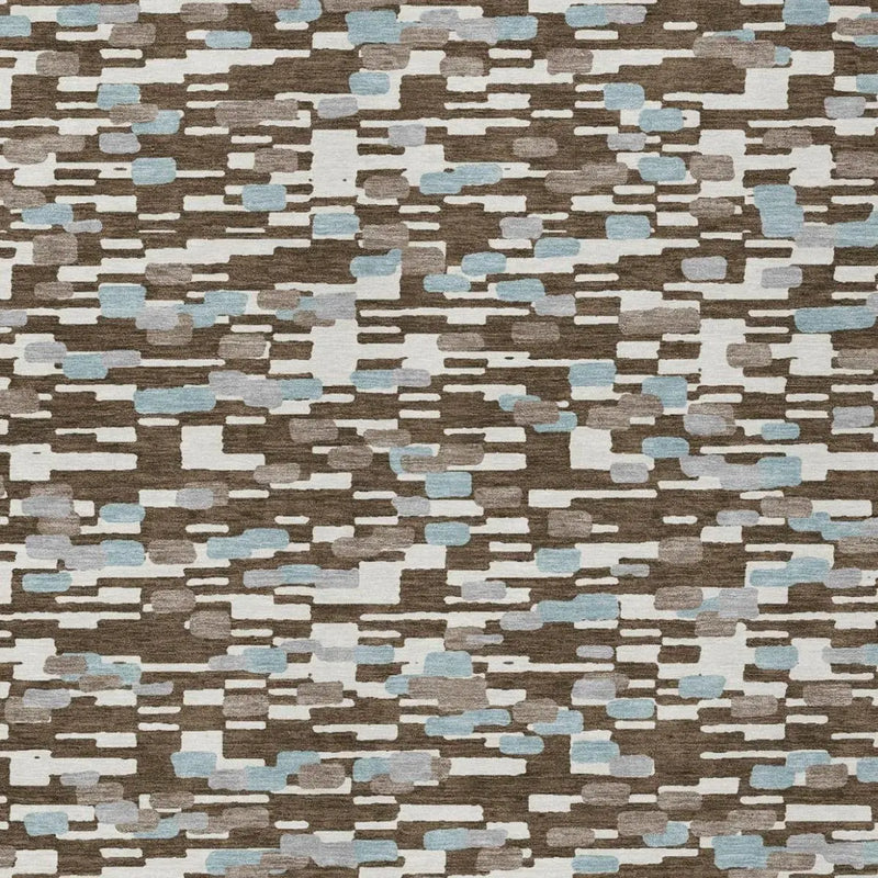 8' X 10' Chocolate And Brown Geometric Washable Indoor Outdoor Area Rug Homeroots Outdoor